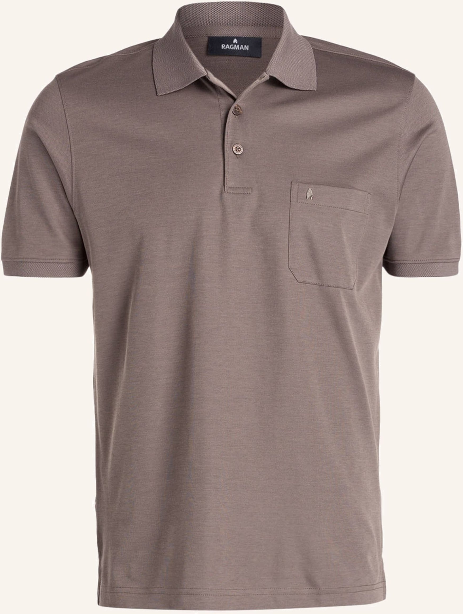 Ragman Piqué-Poloshirt braun