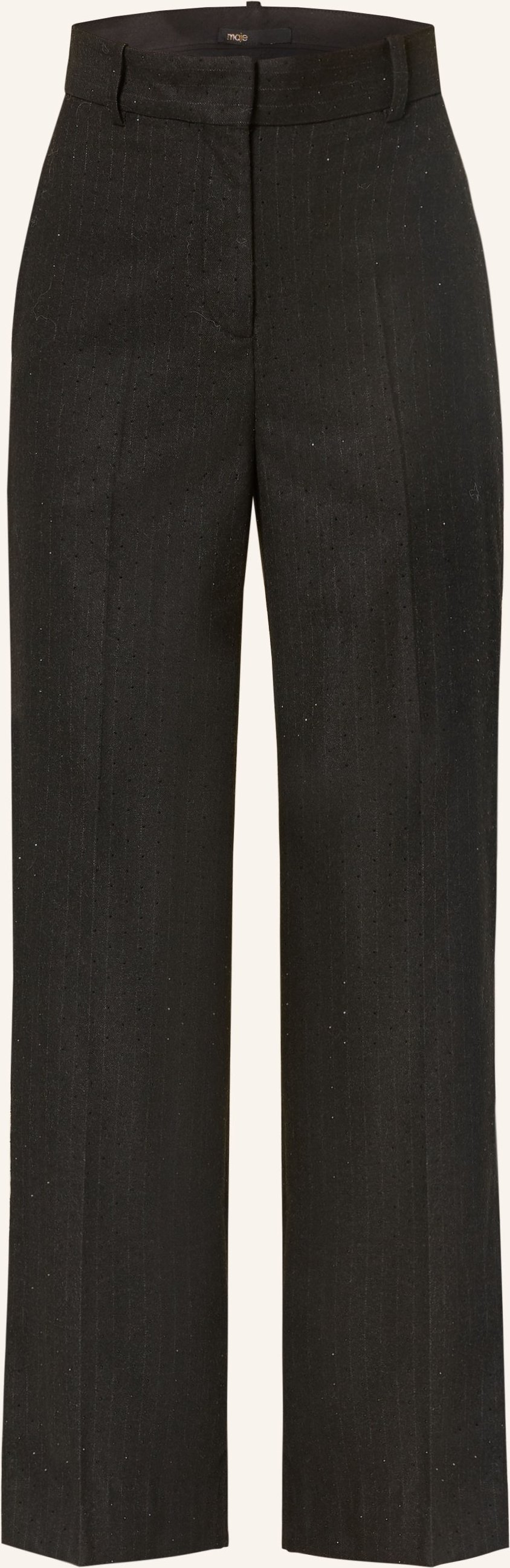 Maje Marlenehose Mit Schmucksteinen schwarz