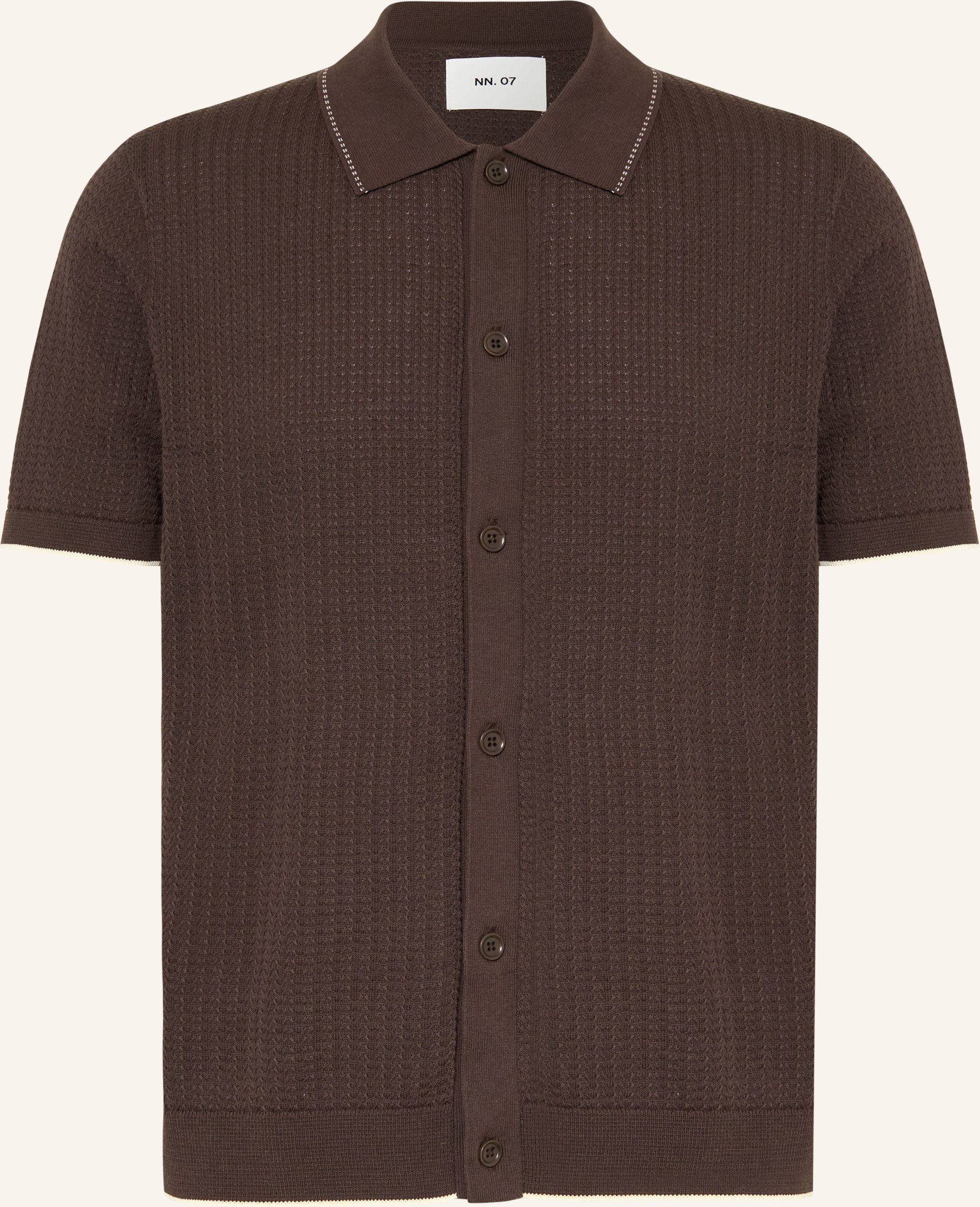 Nn.07 Strickhemd Nalo Regular Fit braun