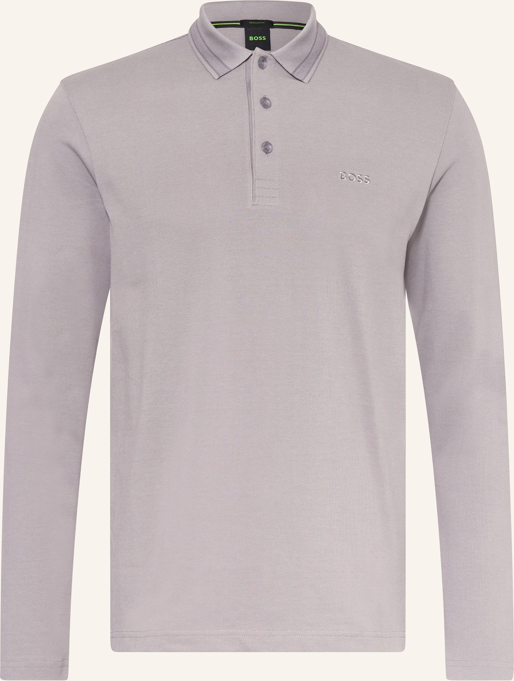 Boss Piqué-Poloshirt Plisy Regular Fit grau