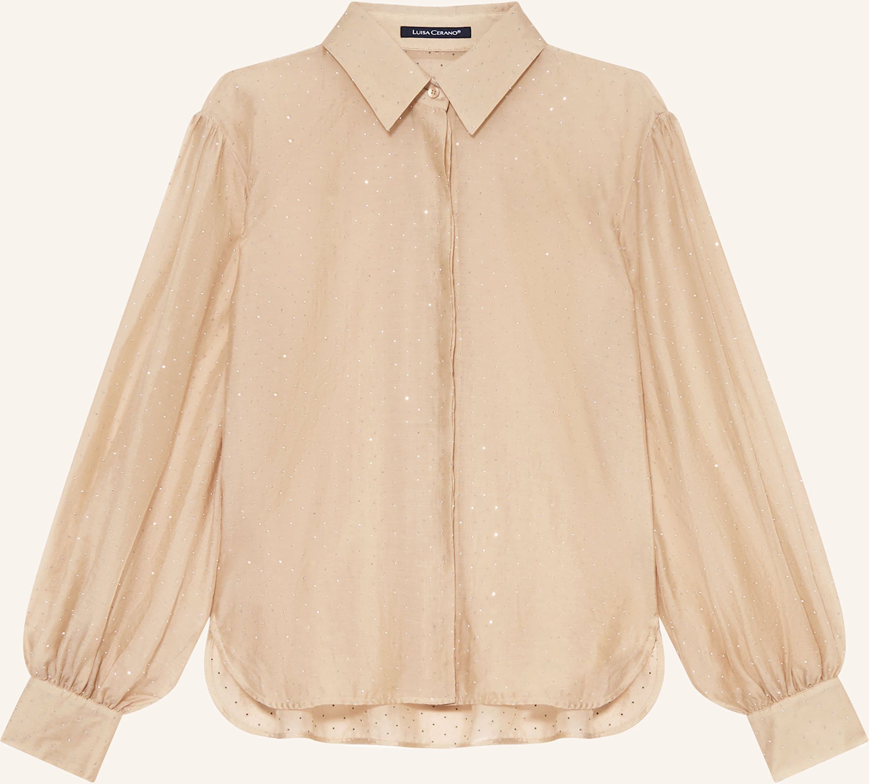 Luisa Cerano Hemdbluse Mit Schmucksteinen beige