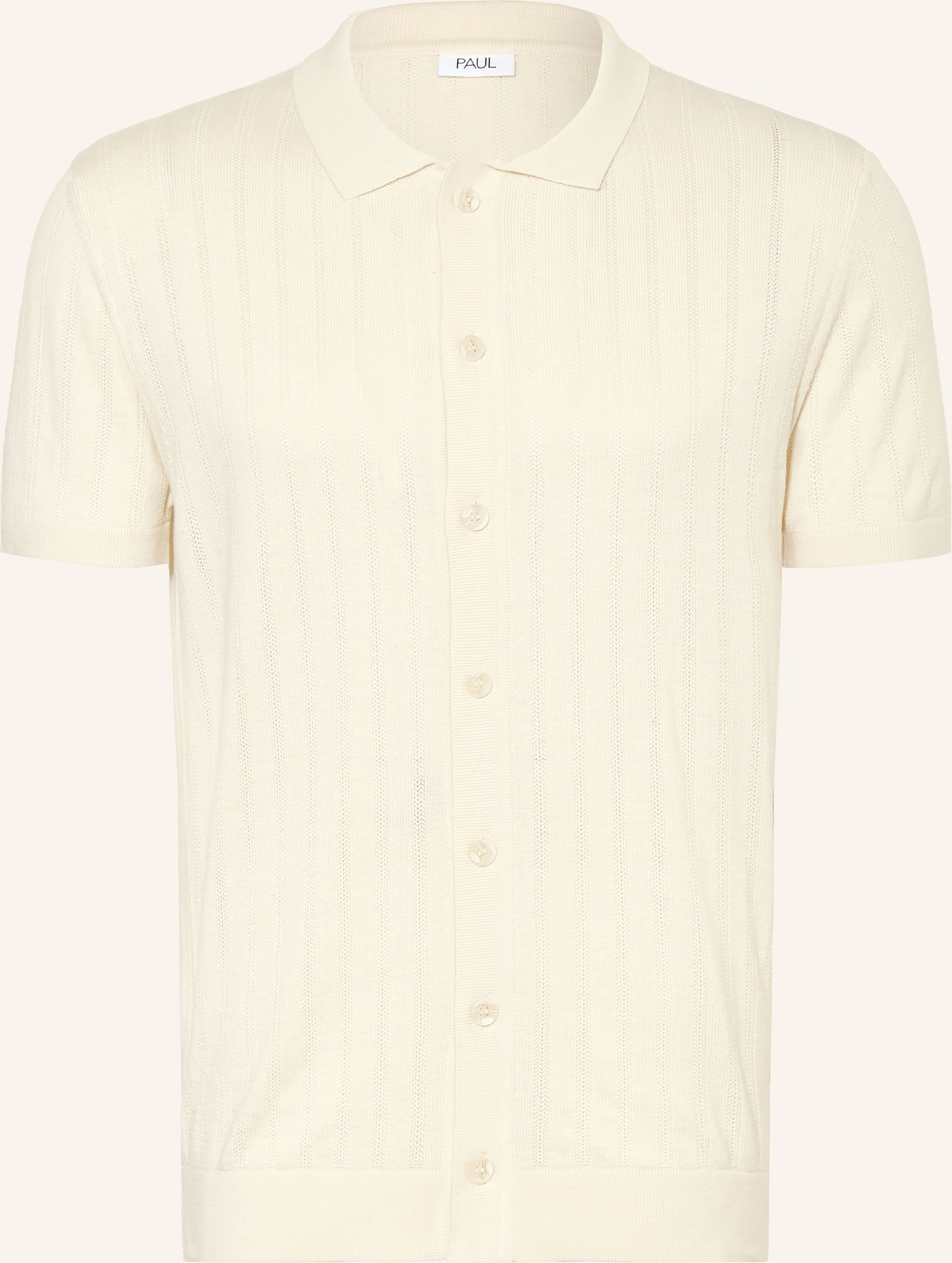 Paul Strickhemd Slim Fit beige