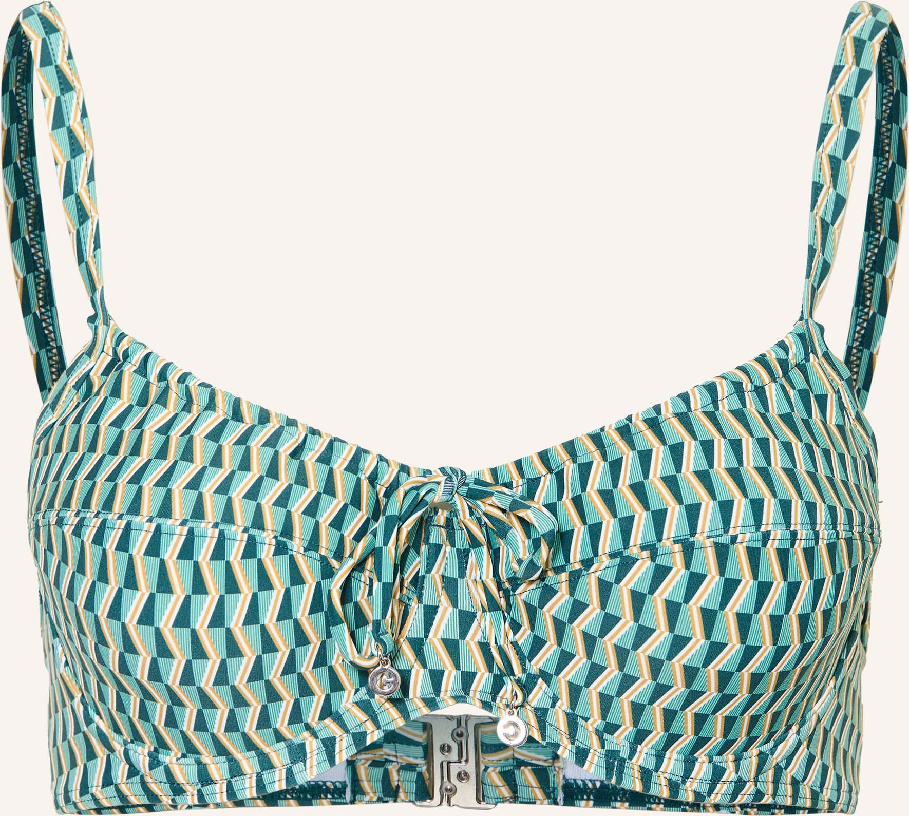 Cyell Bügel-Bikini-Top Groovy Graphic gruen