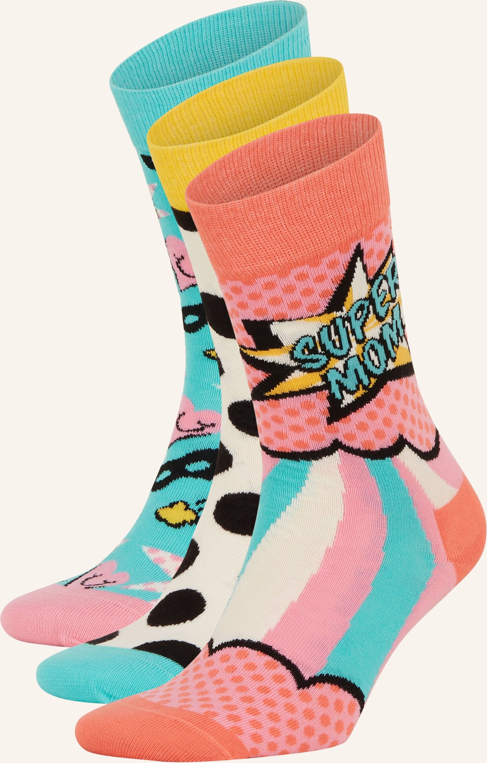 Thumbnail - Happy Socks 3er-Pack Socken Mother's Day Mit Geschenkbox beige