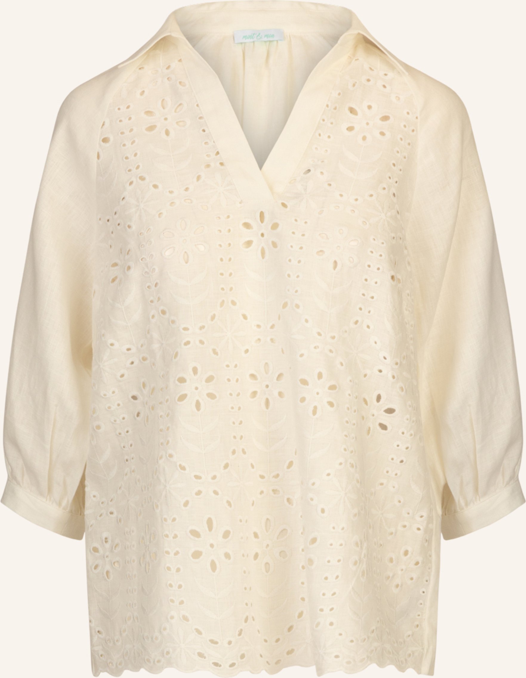 Mint & Mia Tunika Mit Lochspitze weiss