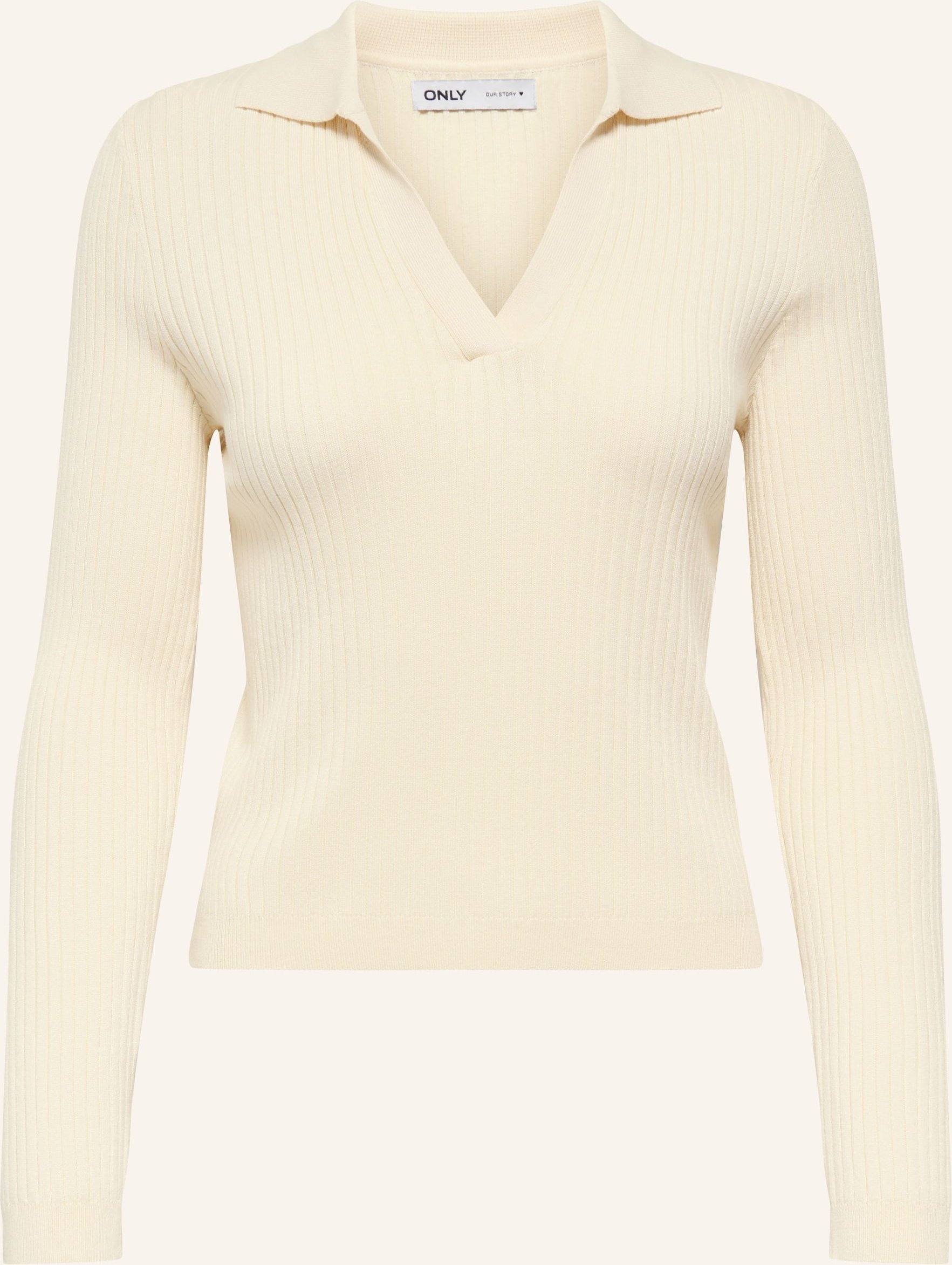 Thumbnail - Only Strick-Poloshirt weiss