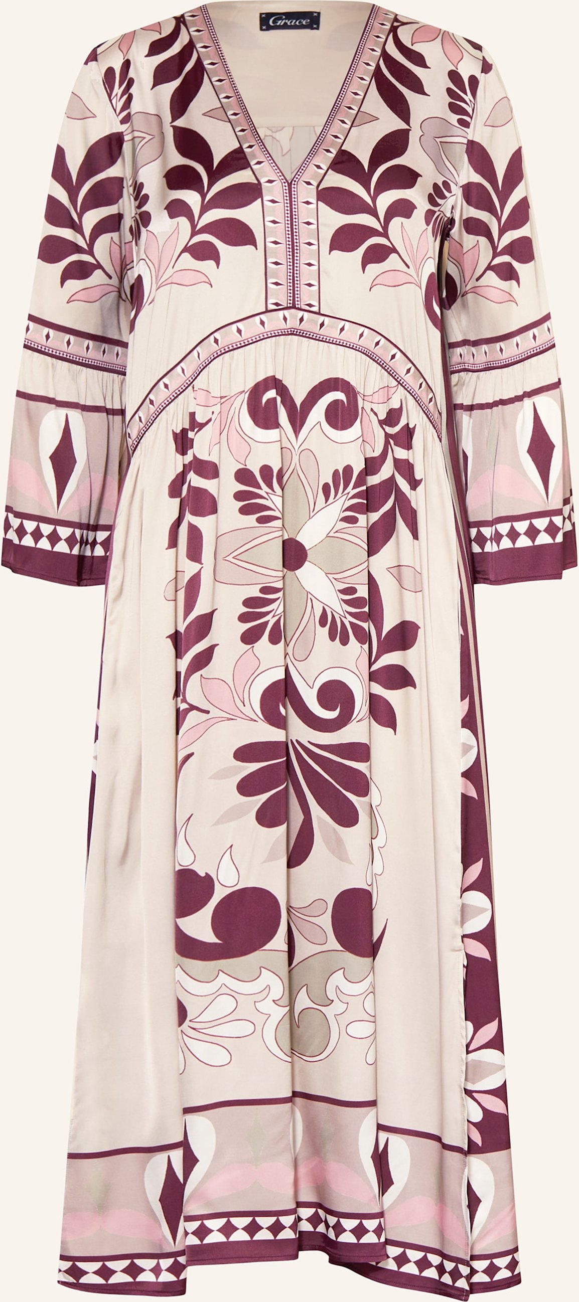 Grace Satinkleid Mit 3/4-Arm weiss