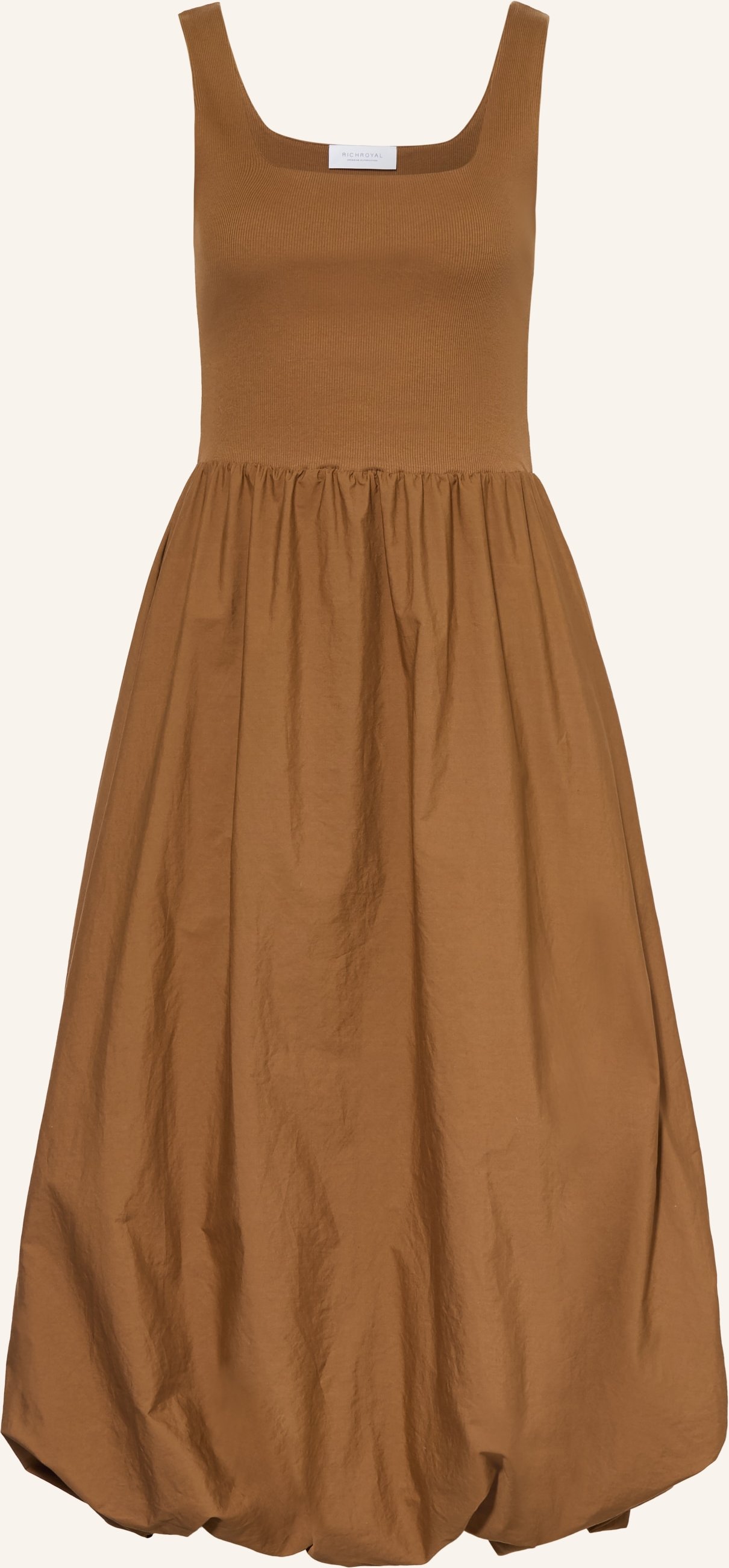 Rich & Royal Kleid Im Materialmix braun