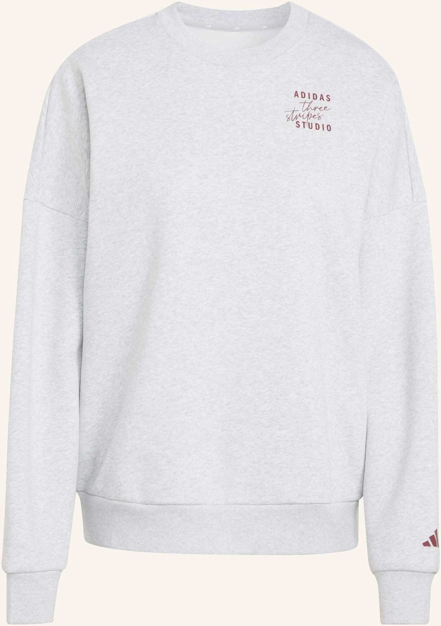 Adidas 3-Streifen Studio Fl Hoodie grau