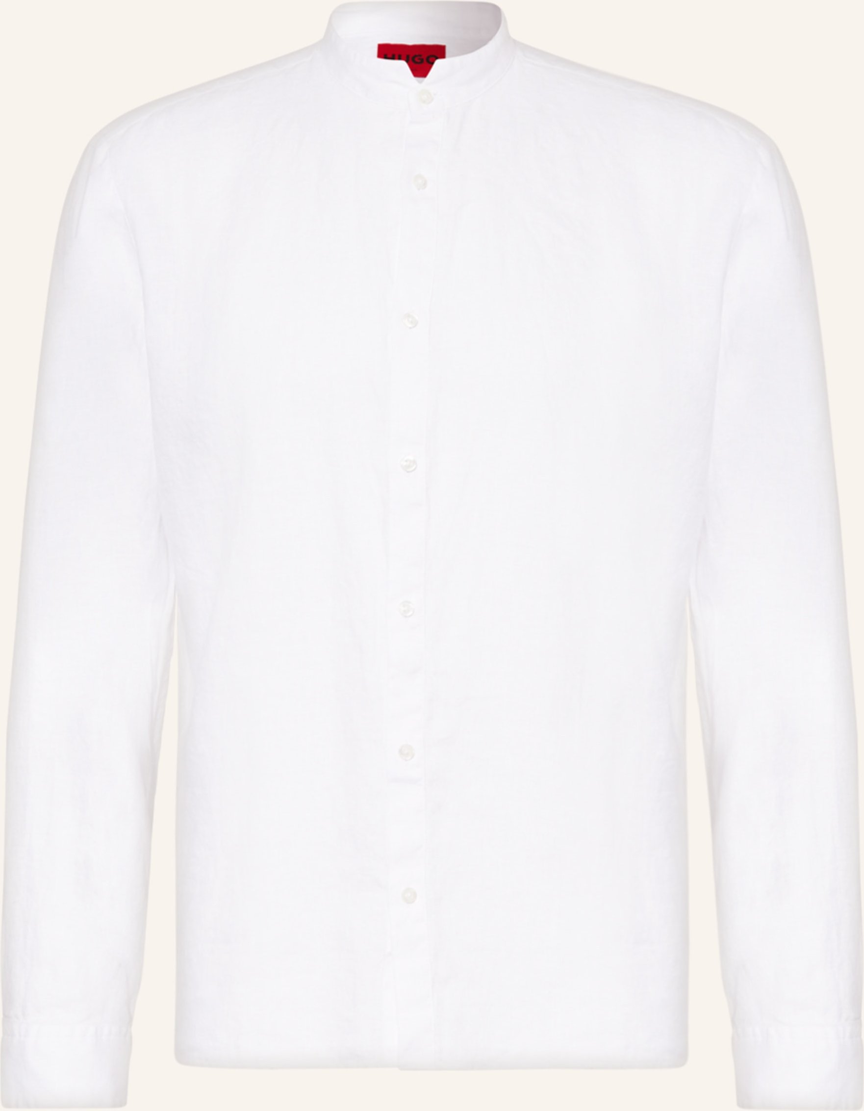 Thumbnail - Hugo Leinenhemd Elvory Slim Fit Mit Stehkragen grau
