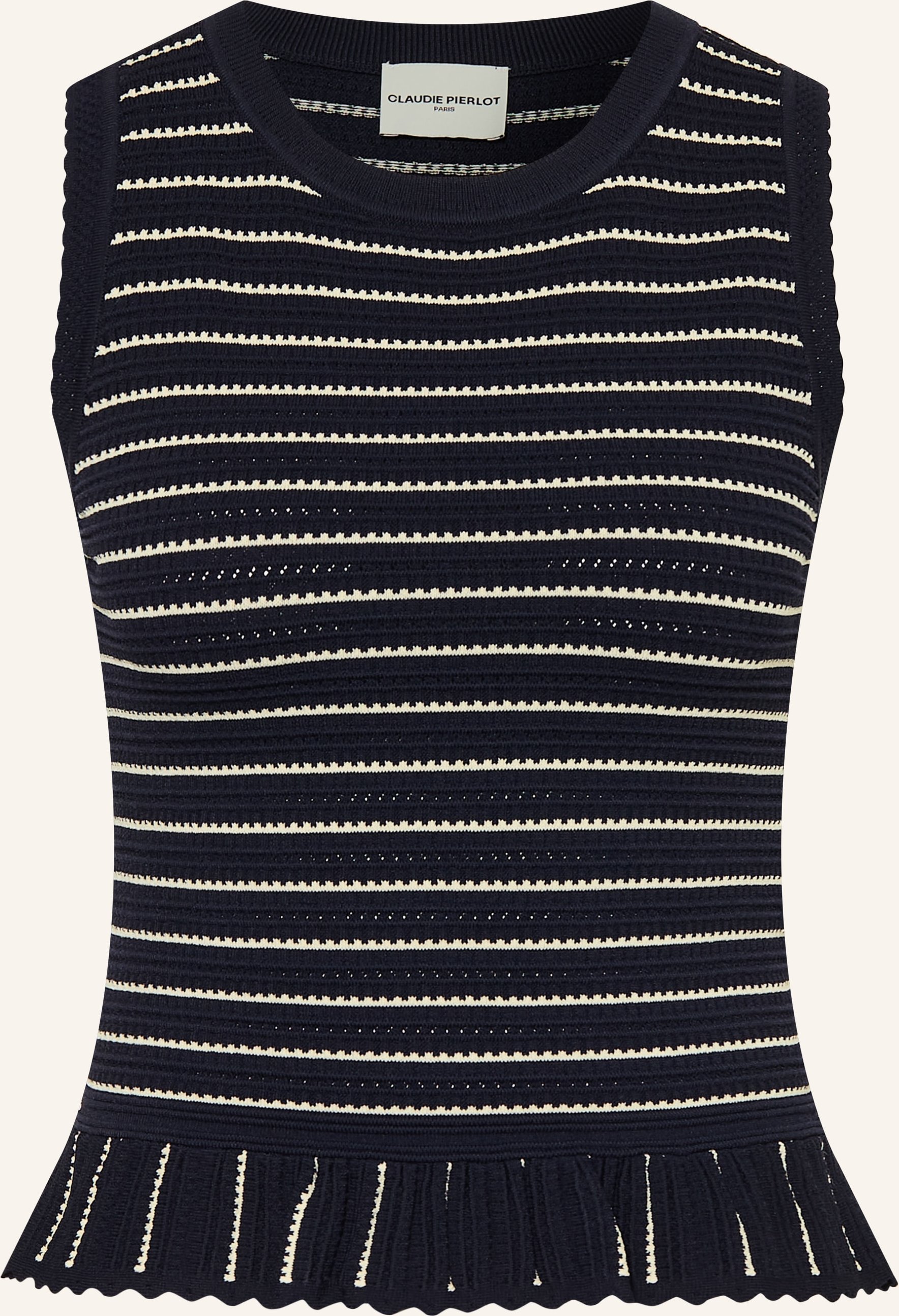 Claudie Pierlot Stricktop Mit Rüschen beige