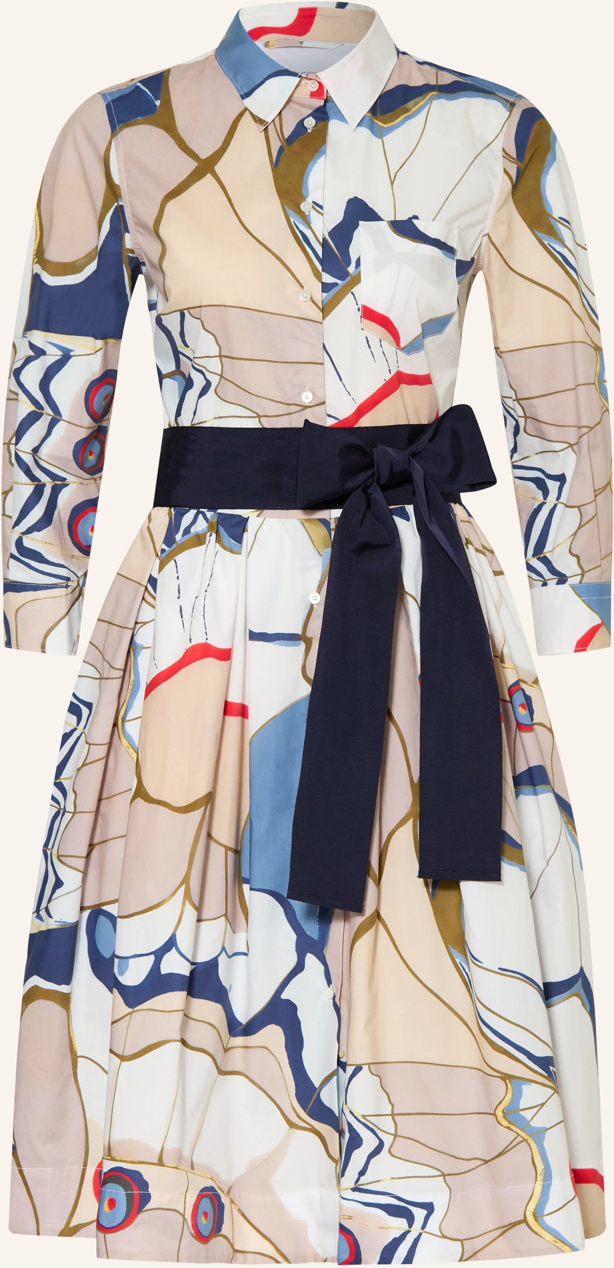 Sara Roka Hemdblusenkleid Nidina Mit 3/4-Arm weiss