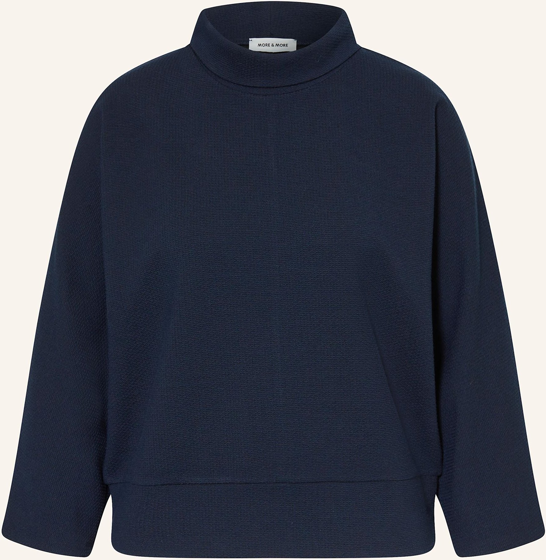 More & More Rollkragenshirt Mit 3/4-Arm blau