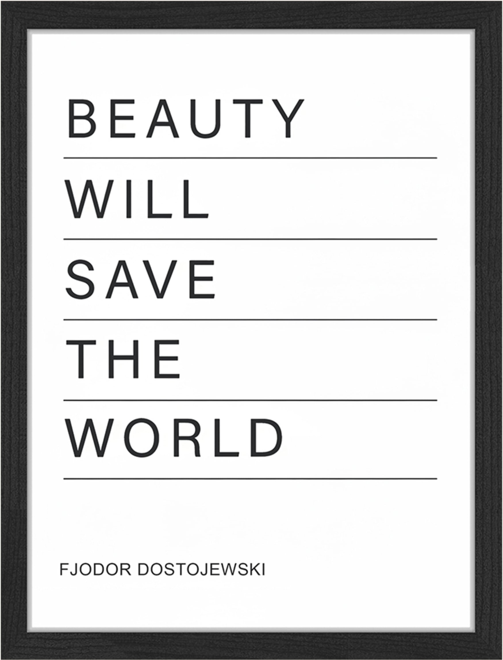 Any Image Wandbild Beauty Will Save Mit Rahmen schwarz