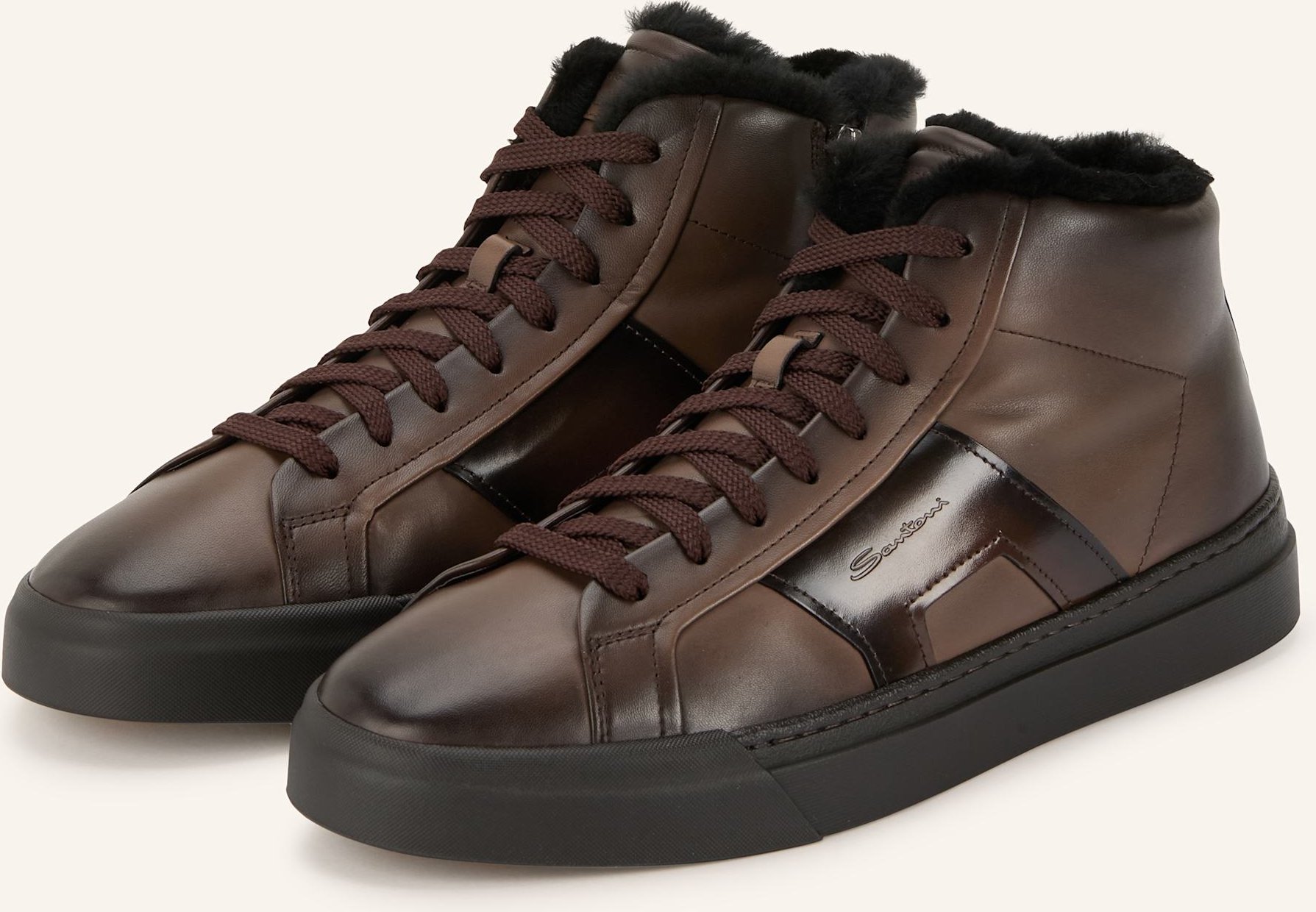Santoni Hightop-Sneaker braun