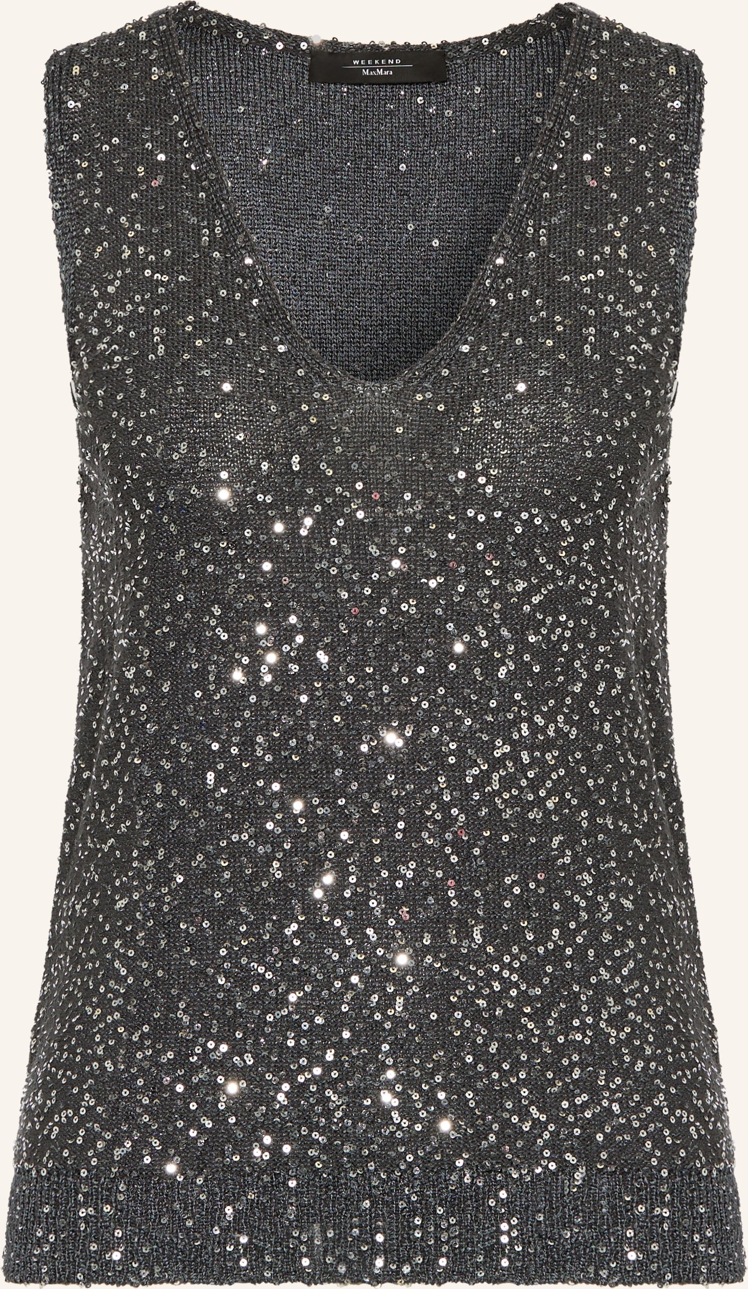 Weekend Max Mara Stricktop Tempo Mit Pailletten grau