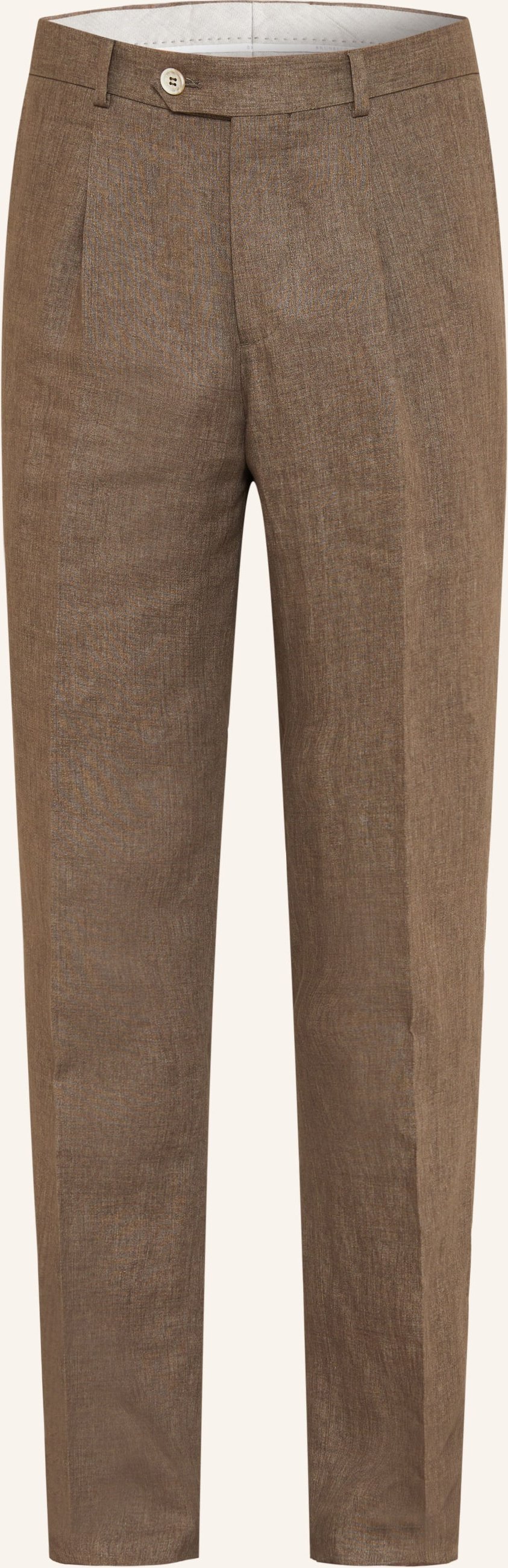 Brunello Cucinelli Anzughose Extra Slim Fit Aus Leinen braun