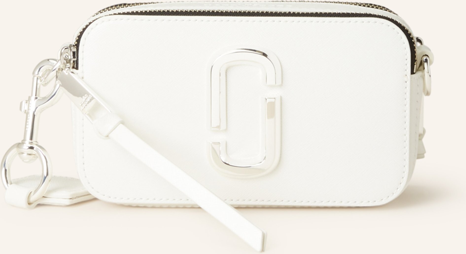 Thumbnail - Marc Jacobs Saffiano-Umhängetasche Snapshot Dtm weiss