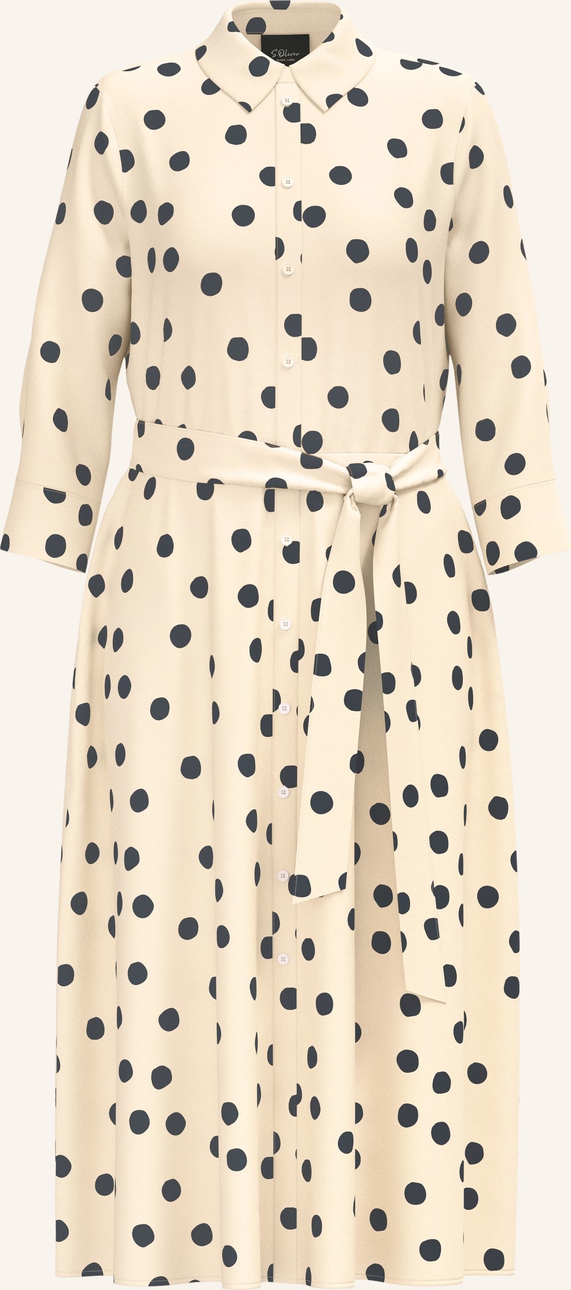 S.Oliver Black Label Hemdblusenkleid Mit 3/4-Arm weiss