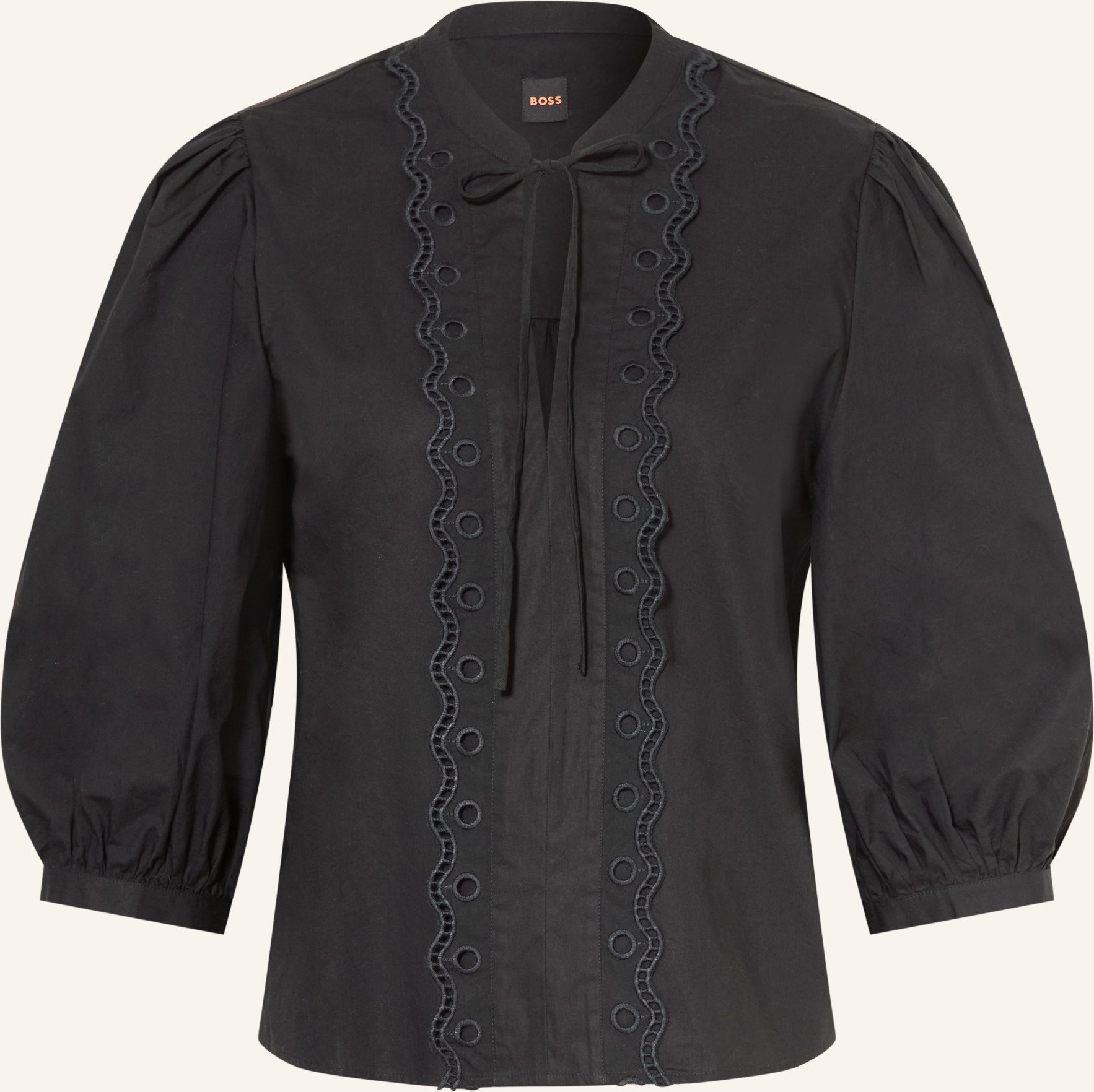 Boss Blusenshirt Balet Mit 3/4-Arm Und Lochspitze schwarz
