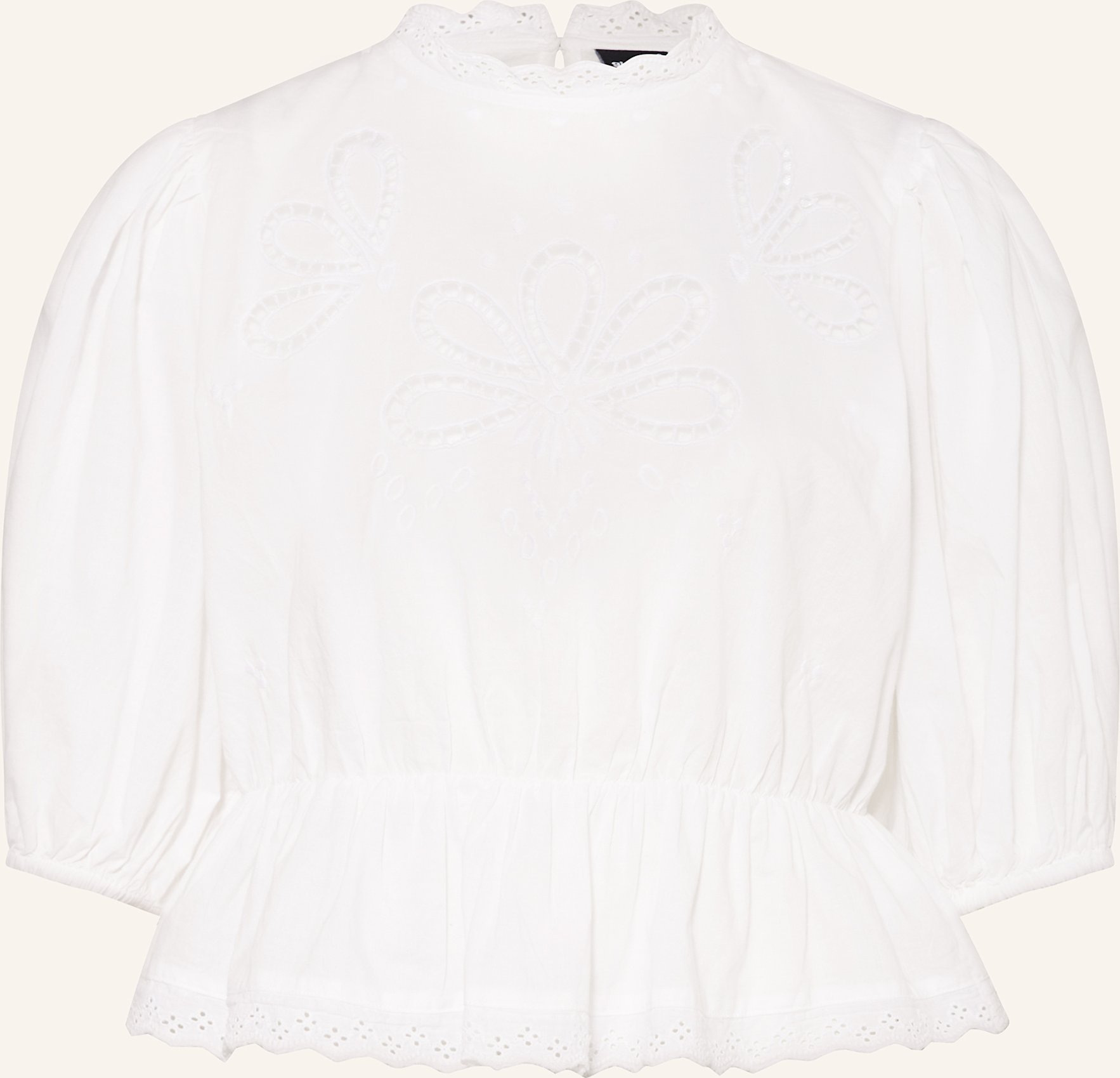 Gina Tricot Blusenshirt Mit Lochspitze weiss