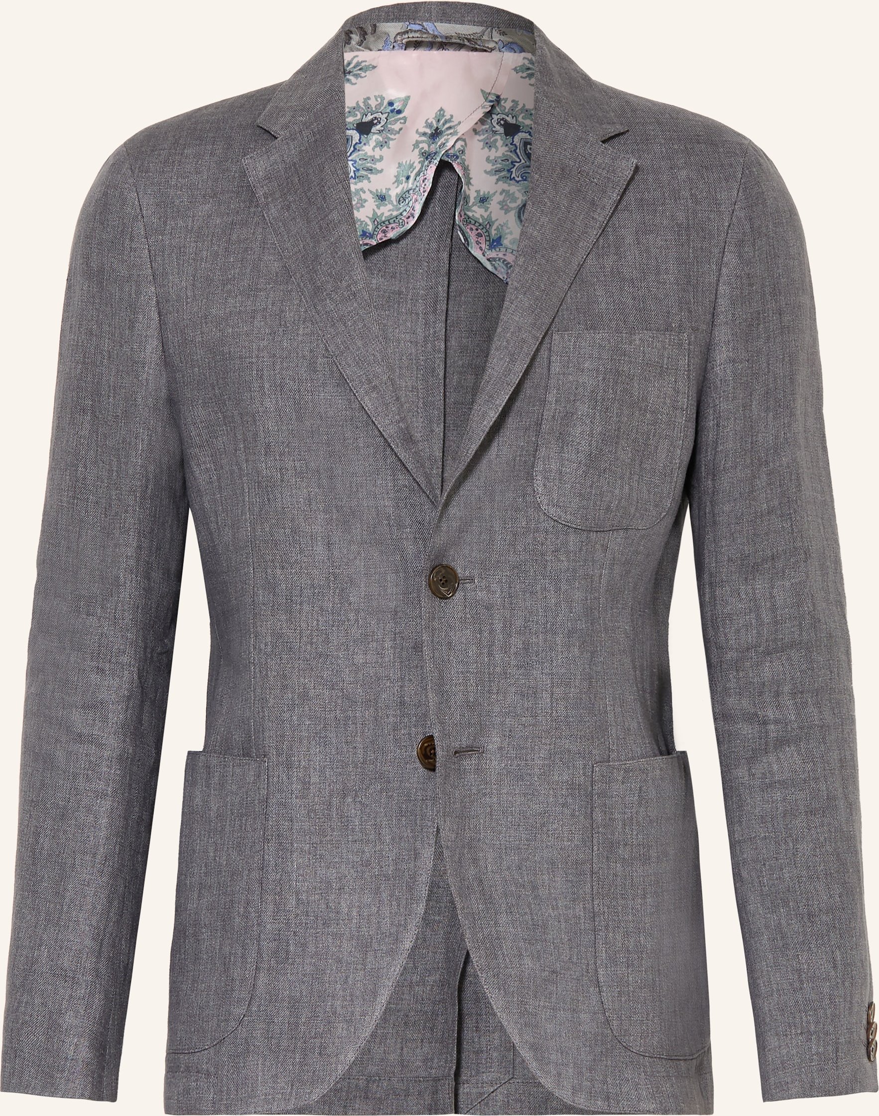 Etro Anzugsakko Slim Fit Aus Leinen grau