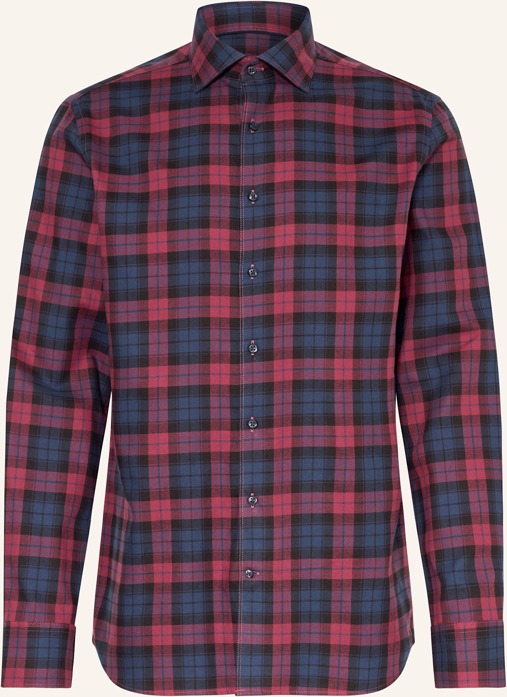 Strokesman's Flanellhemd Regular Fit rot