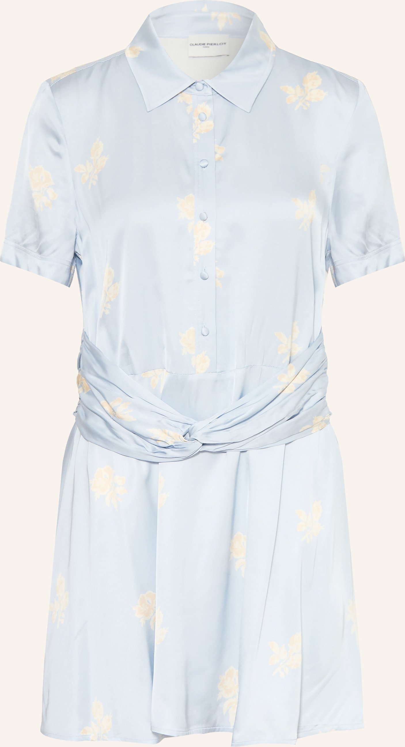 Claudie Pierlot Hemdblusenkleid Aus Satin blau