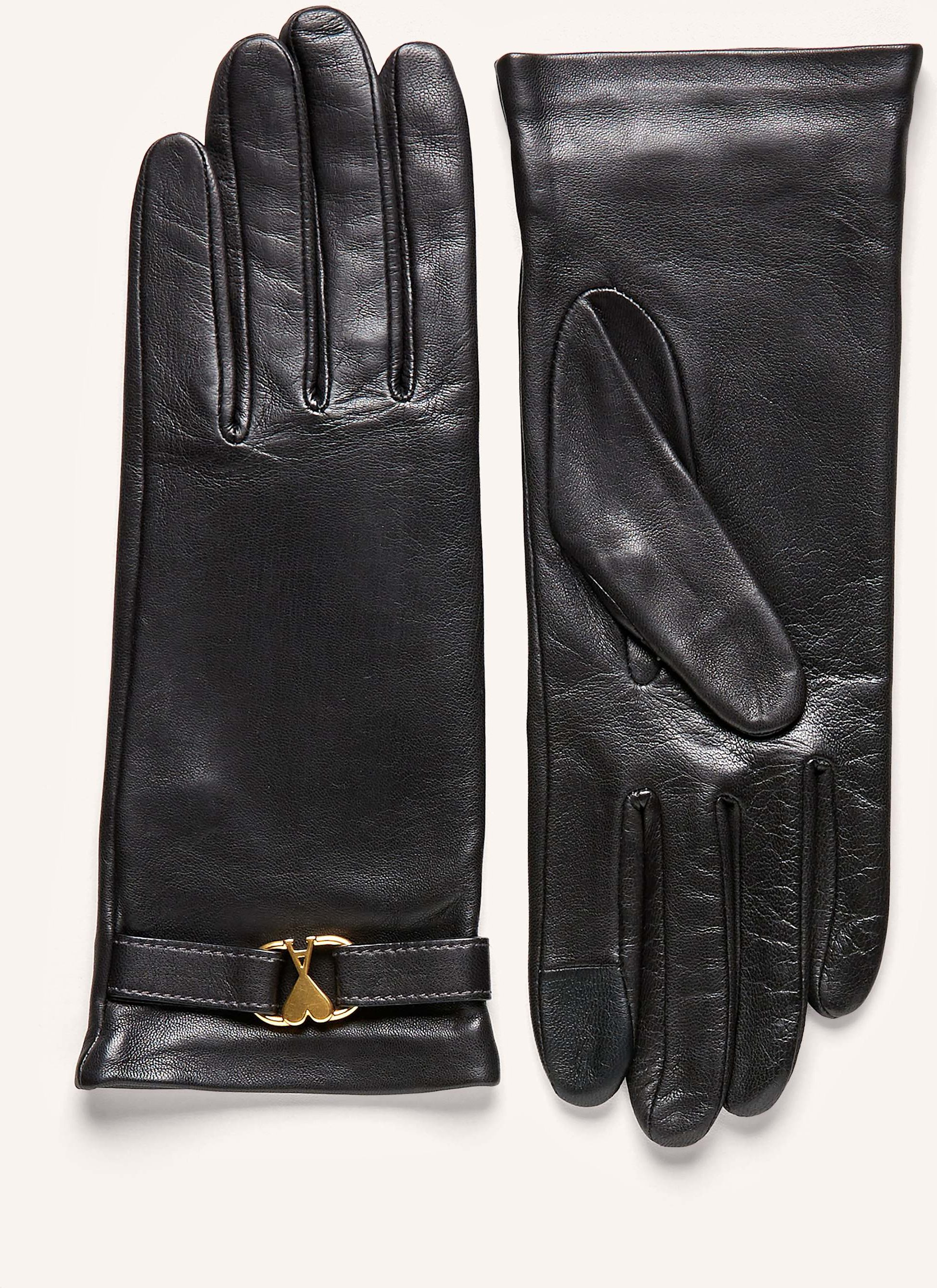 Ami Paris Lederhandschuhe schwarz