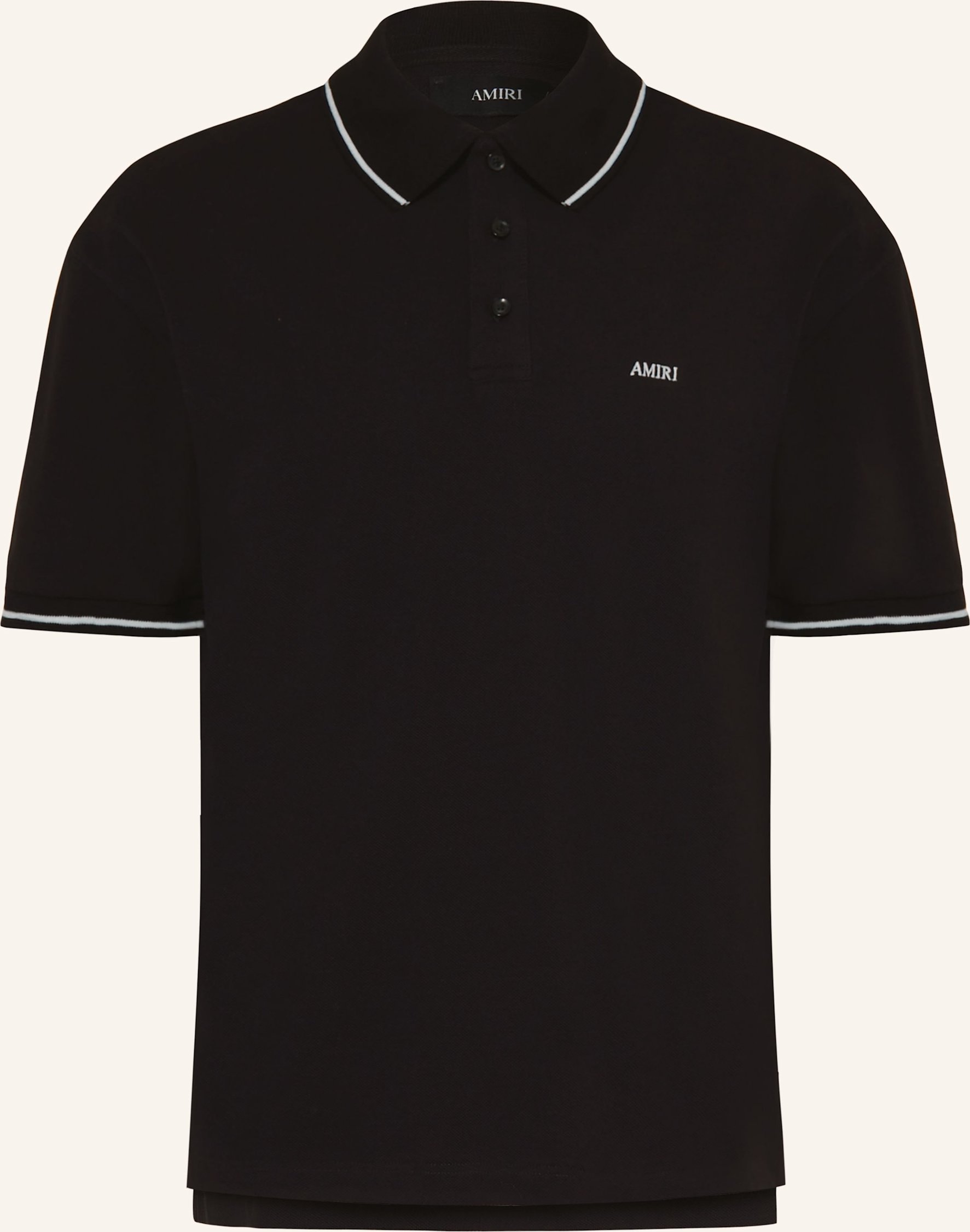Amiri Piqué-Poloshirt schwarz