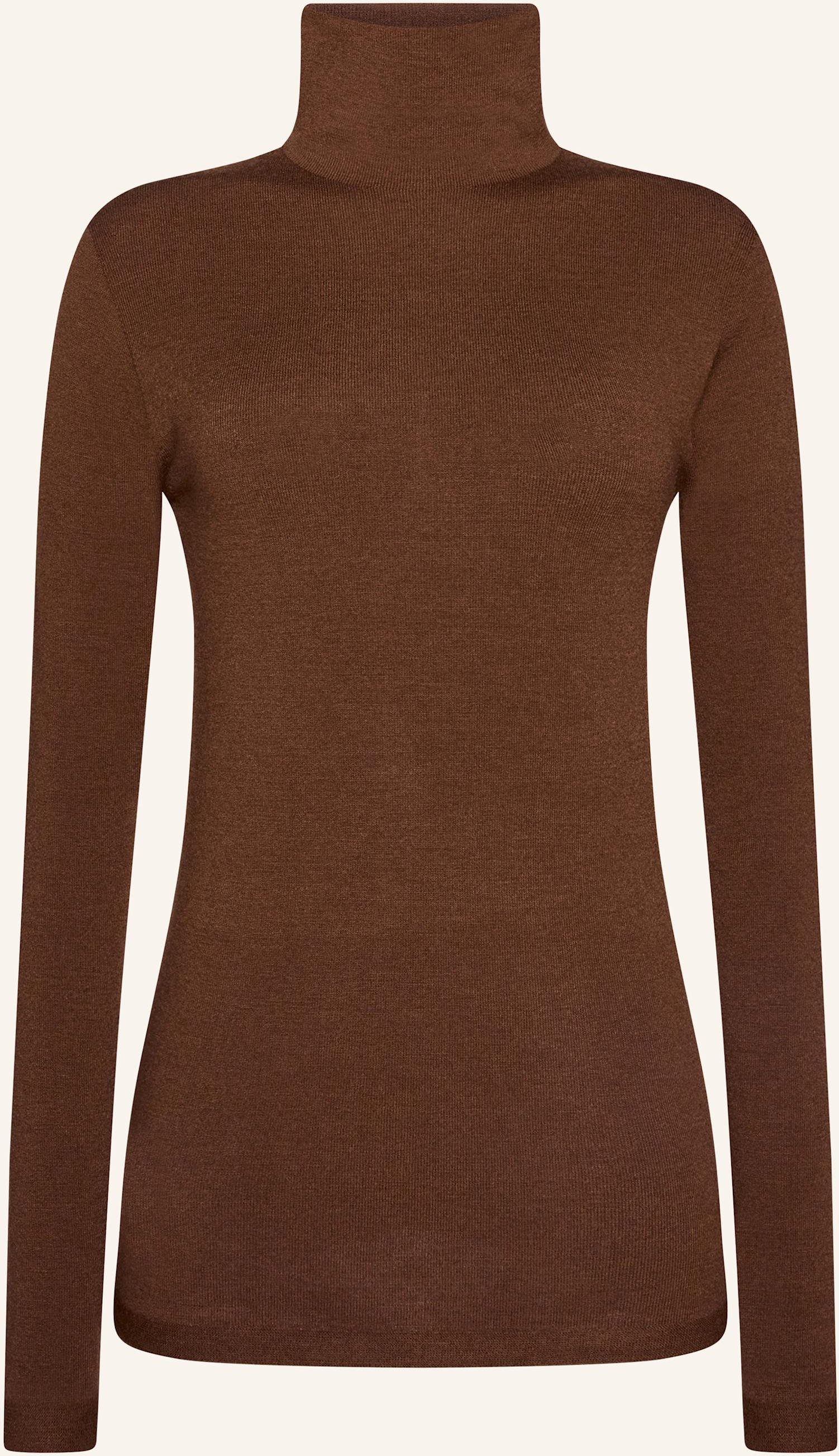 Wolford Pullover The Merino Top Long Sleeves braun