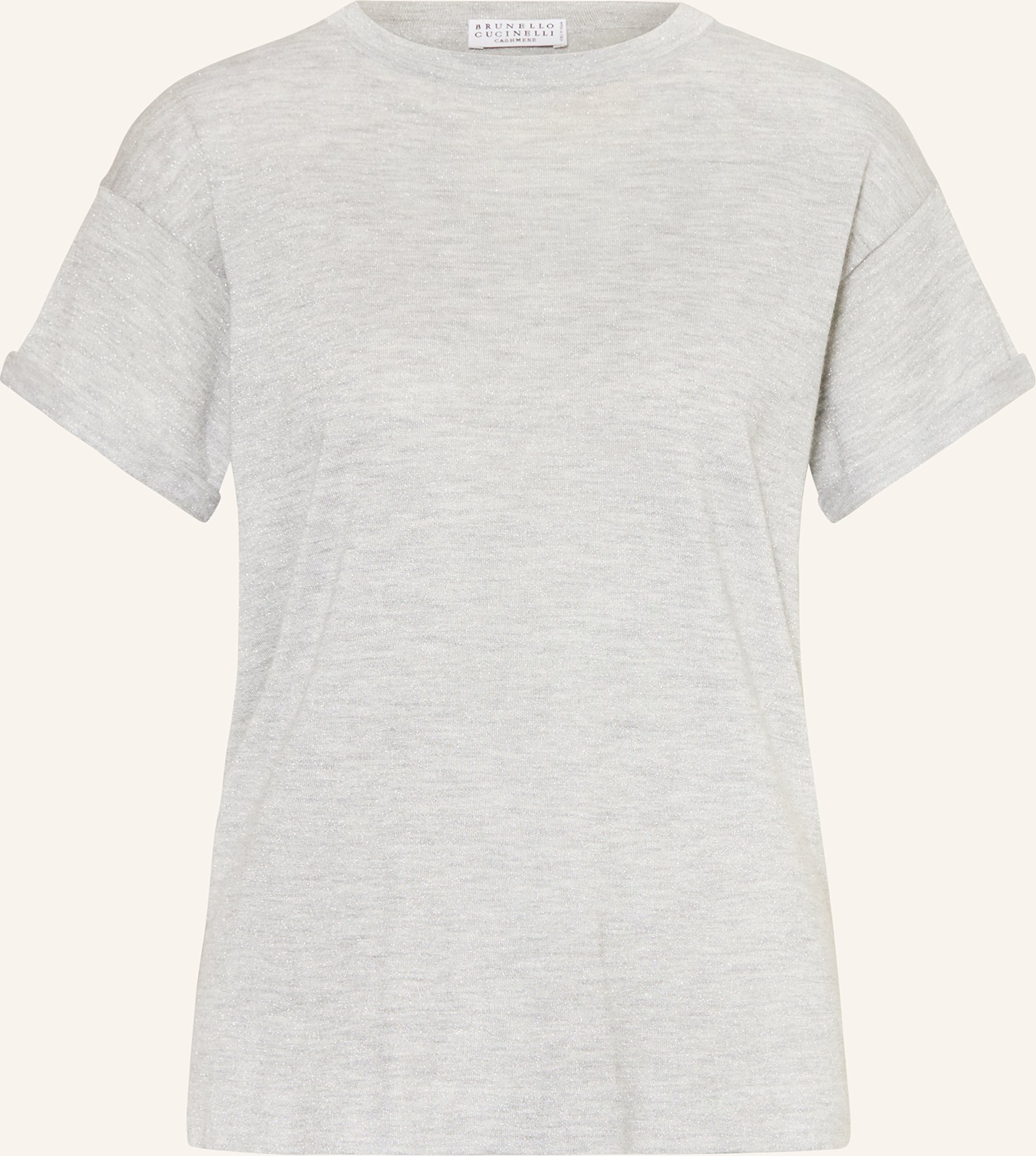 Brunello Cucinelli T-Shirt Mit Cashmere Und Glitzergarn grau