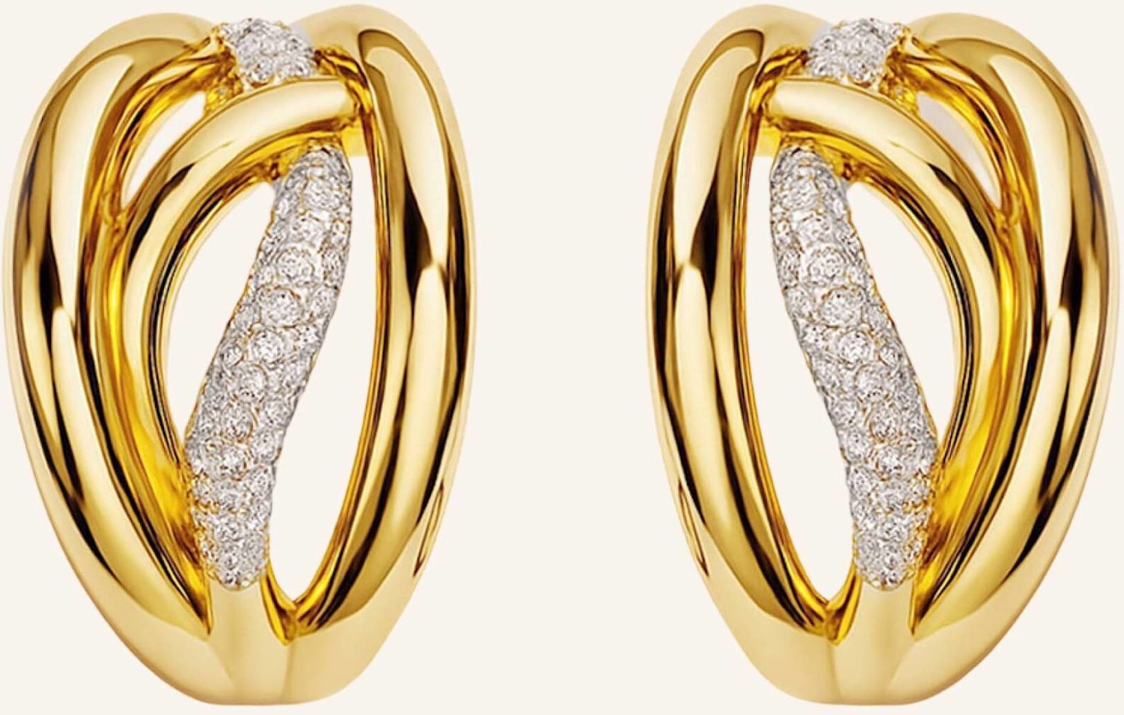 Yoj Ohrstecker Barel Pave Midi Hoop Earrings By Glambou gold