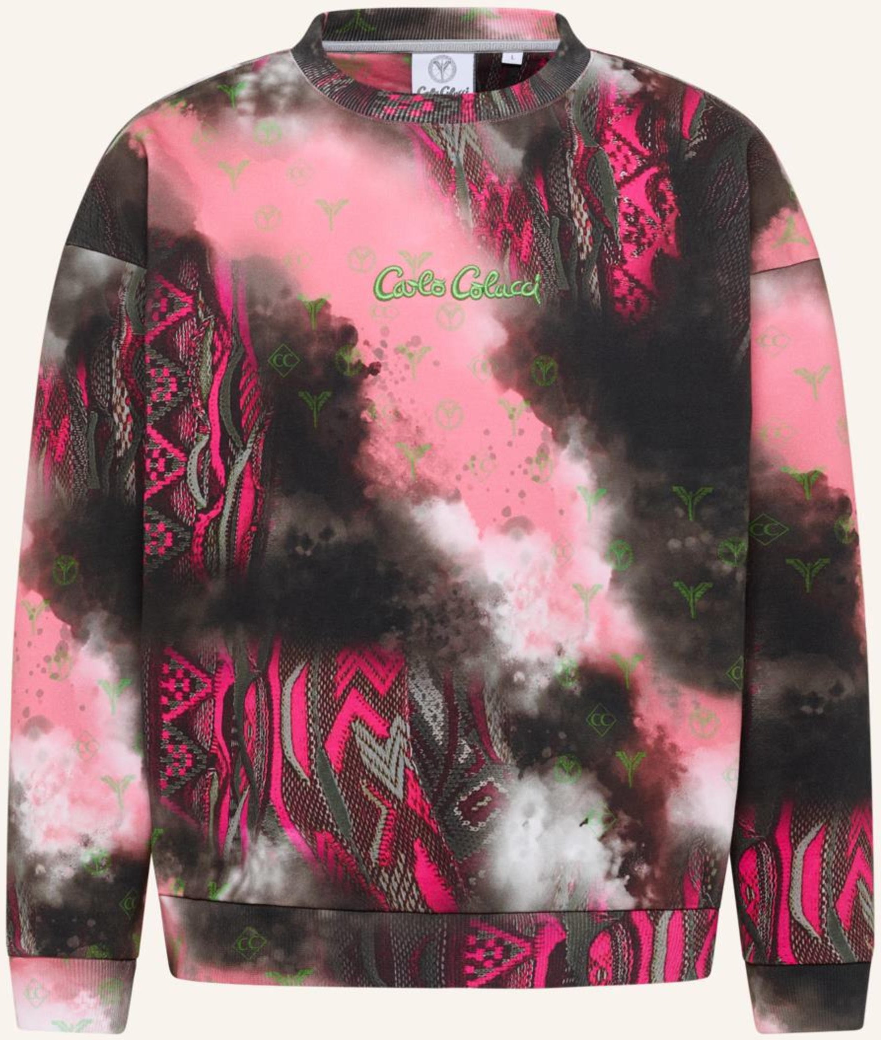 Carlo Colucci Oversize Sweatshirt - Sprayed Knit Diop schwarz