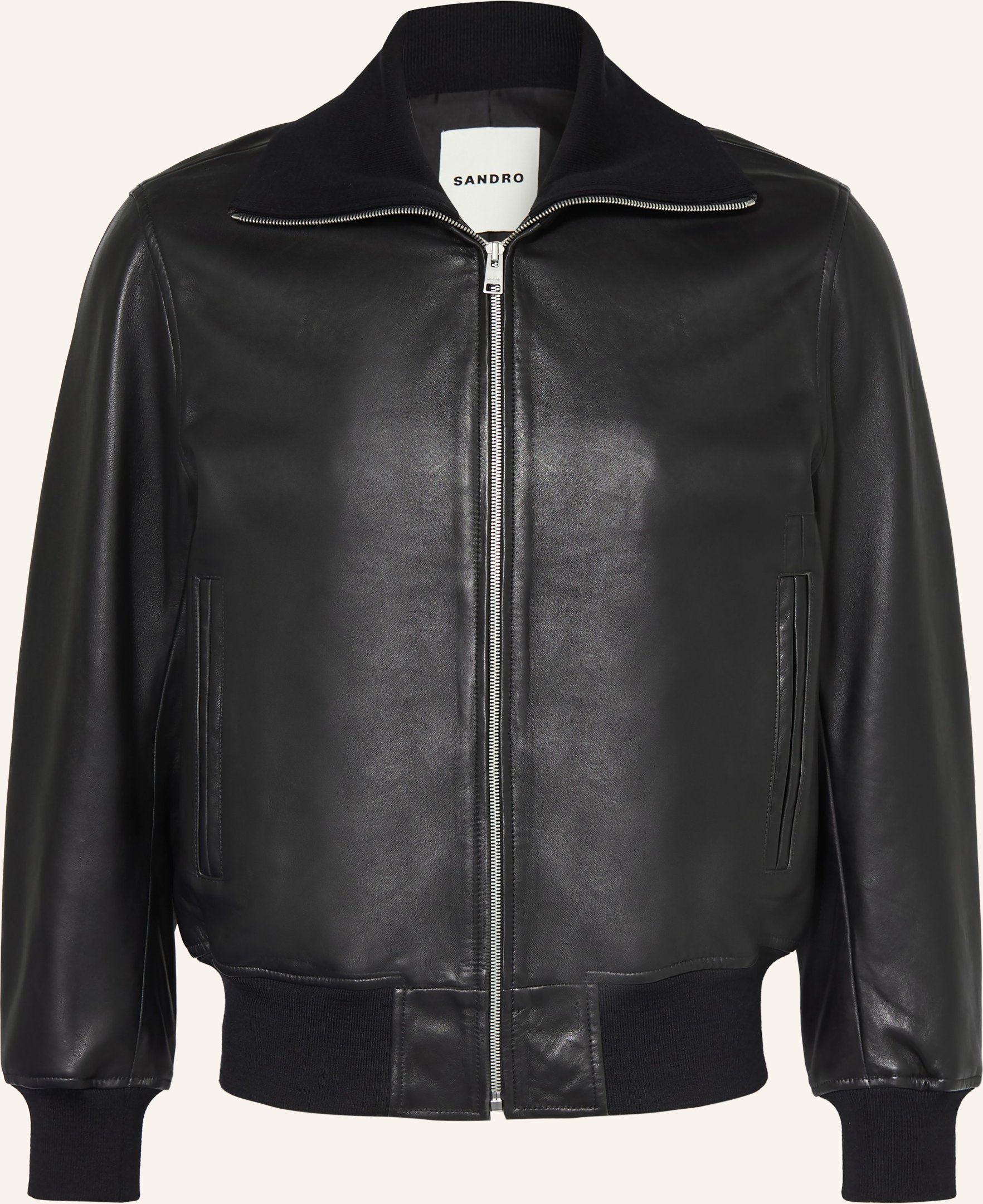 Sandro Lederjacke schwarz