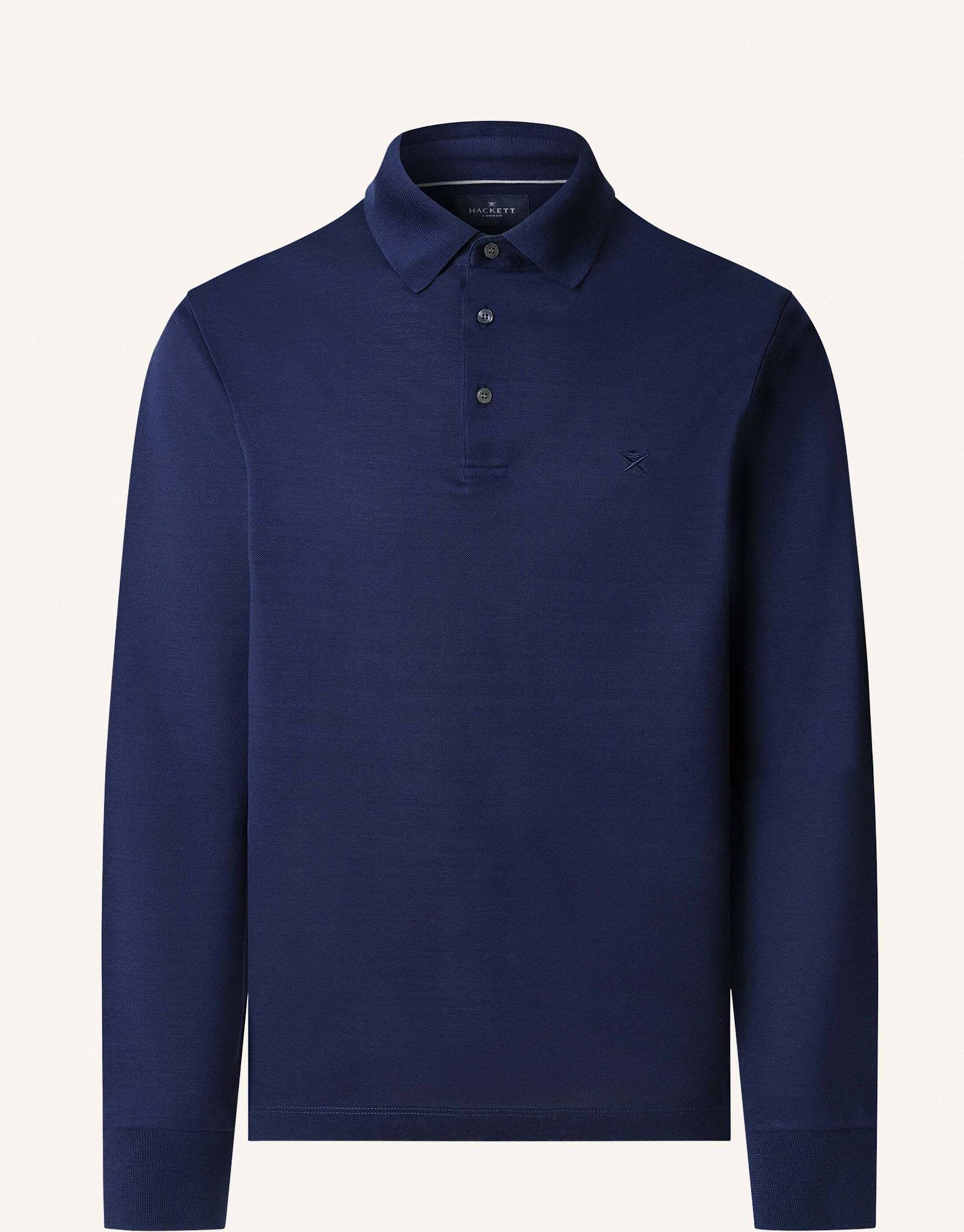Hackett London Poloshirt Mercerised Polo Ls blau