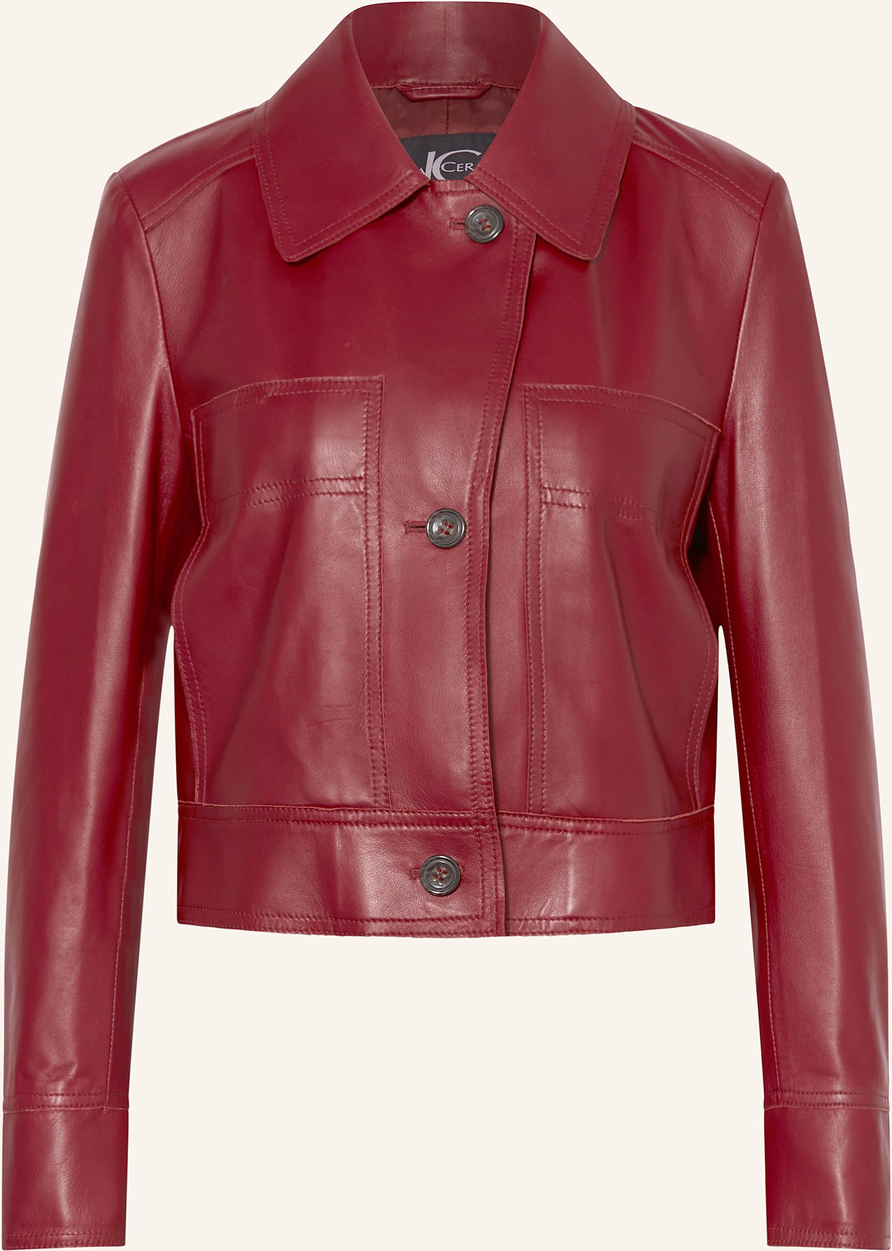 Thumbnail - Luisa Cerano Lederjacke Mit Blende rot