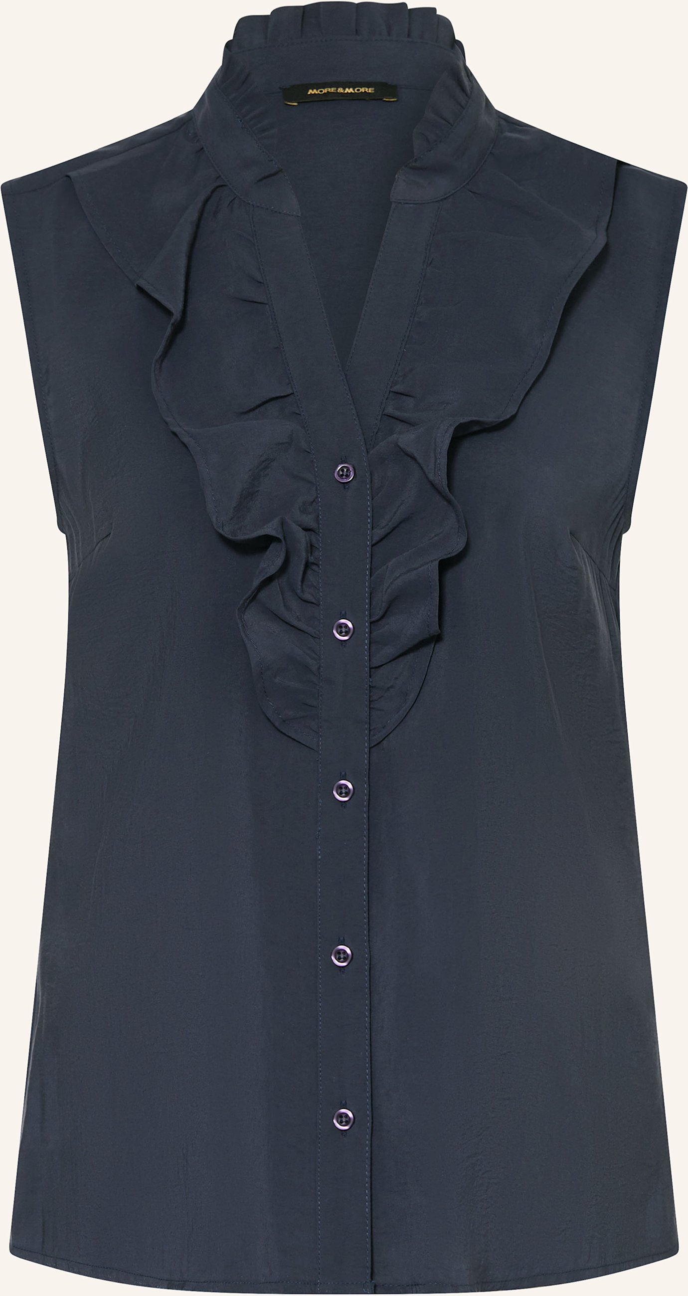 More & More Blusentop Mit Rüschen blau