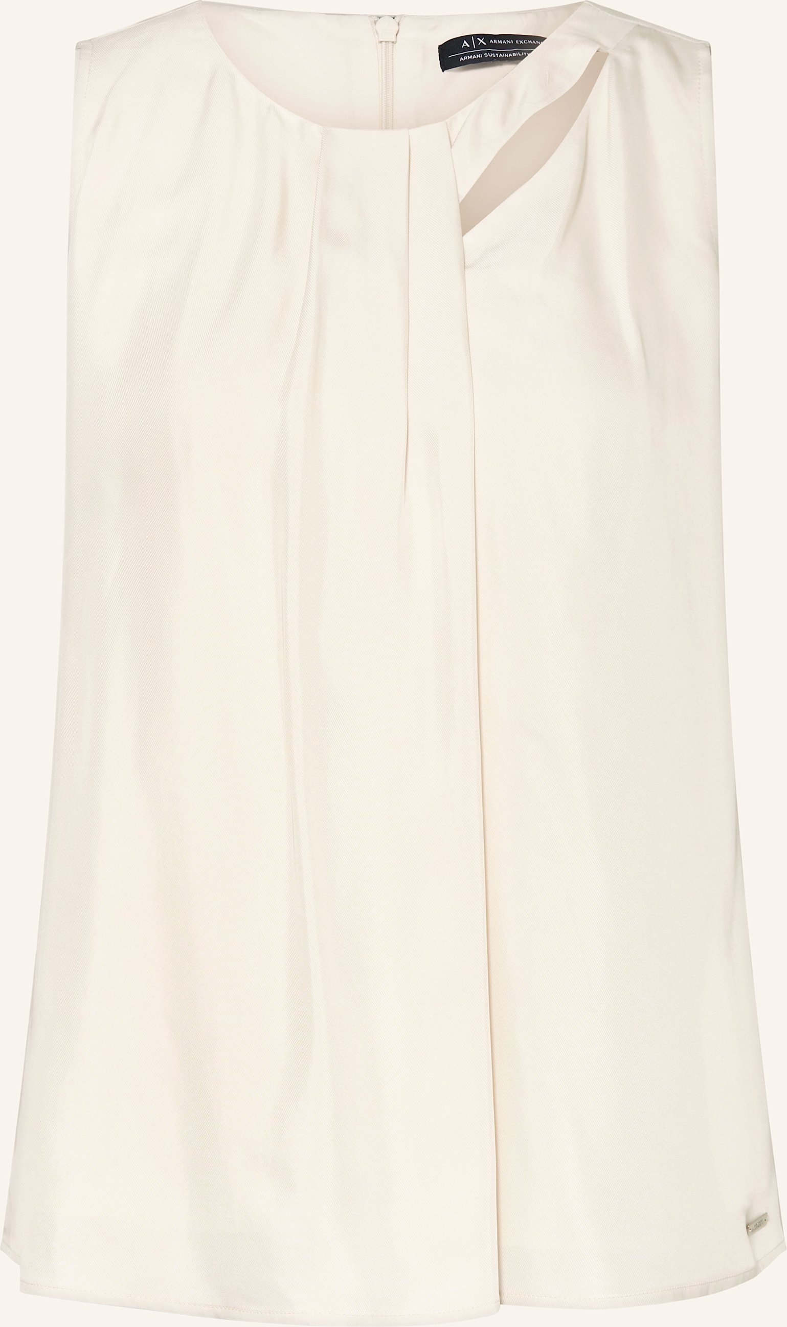 Armani Exchange Blusentop Aus Satin Mit Cut-Out weiss