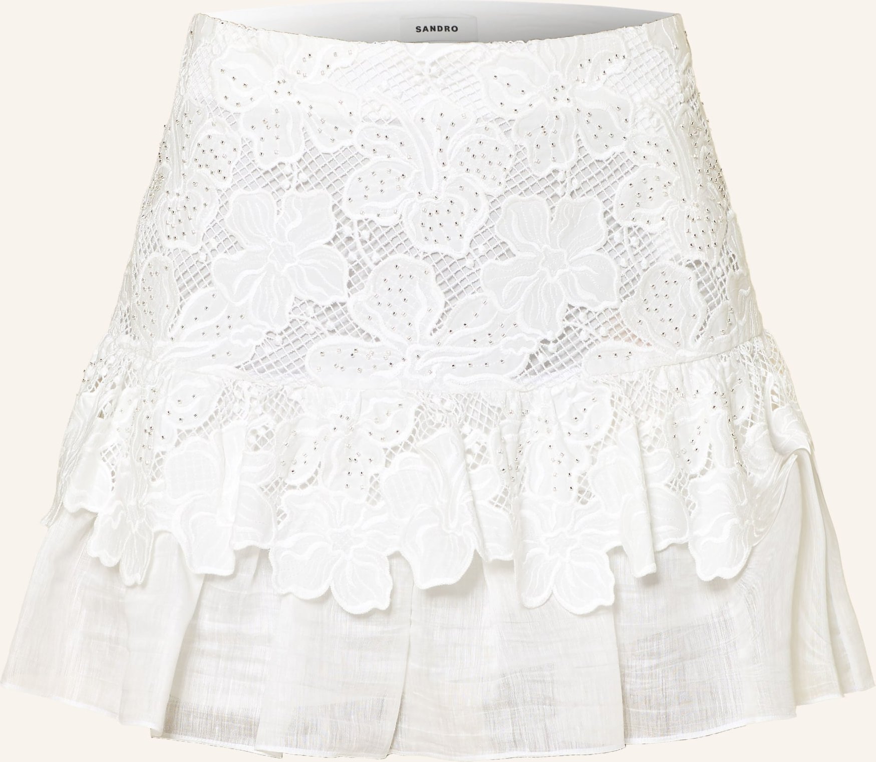 Sandro Rock Mit Lochspitze Und Schmucksteinen weiss