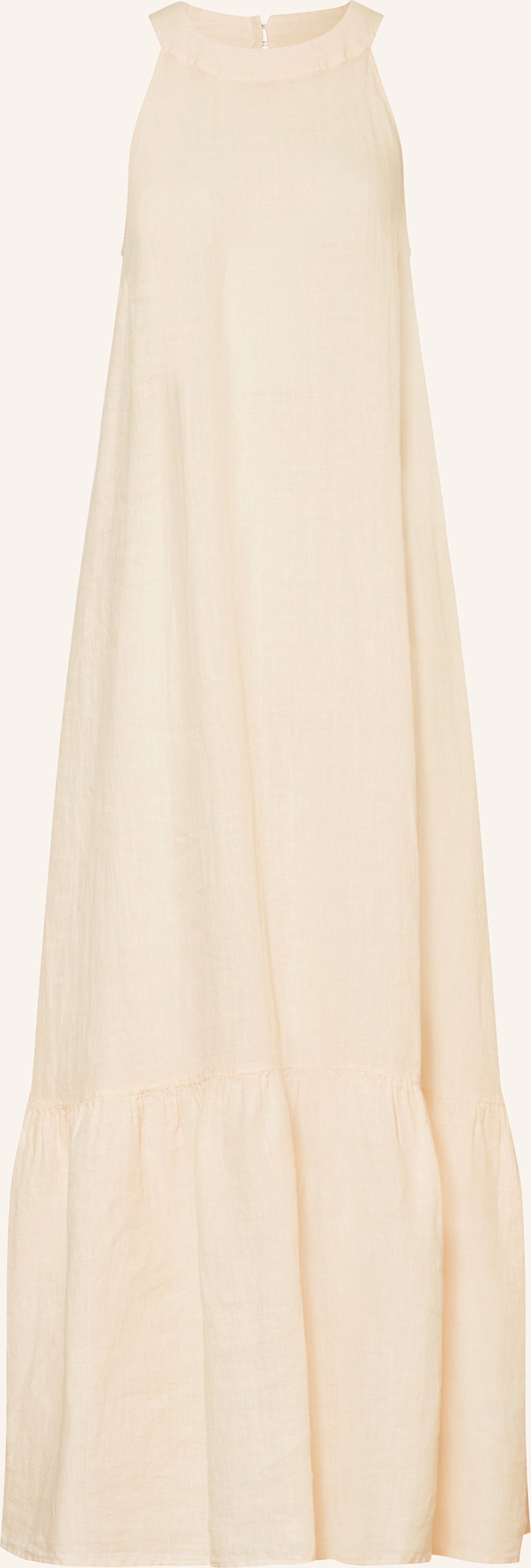 120%Lino Strandkleid Aus Leinen beige