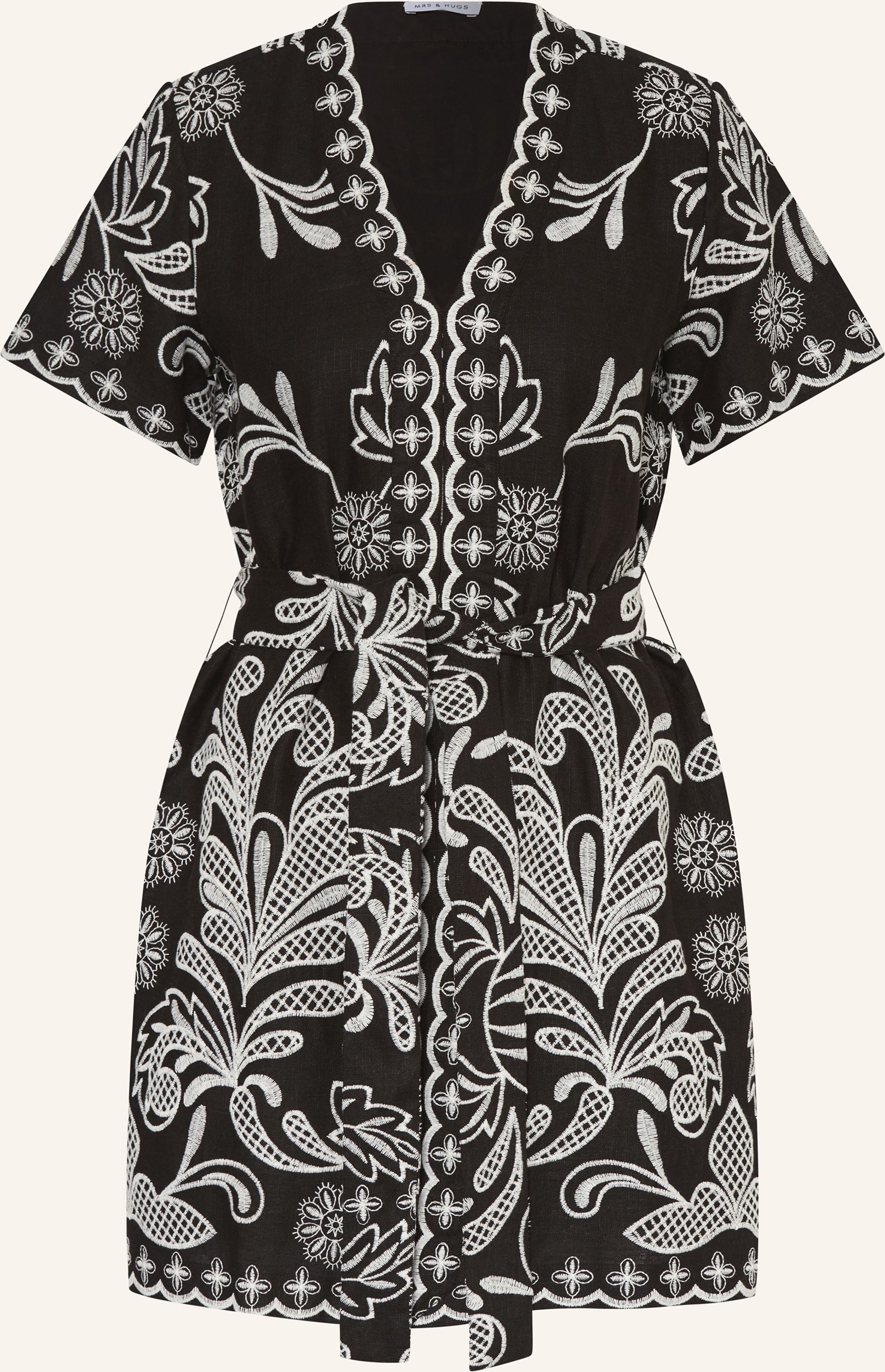 Mrs & Hugs Kleid Mit Leinen schwarz