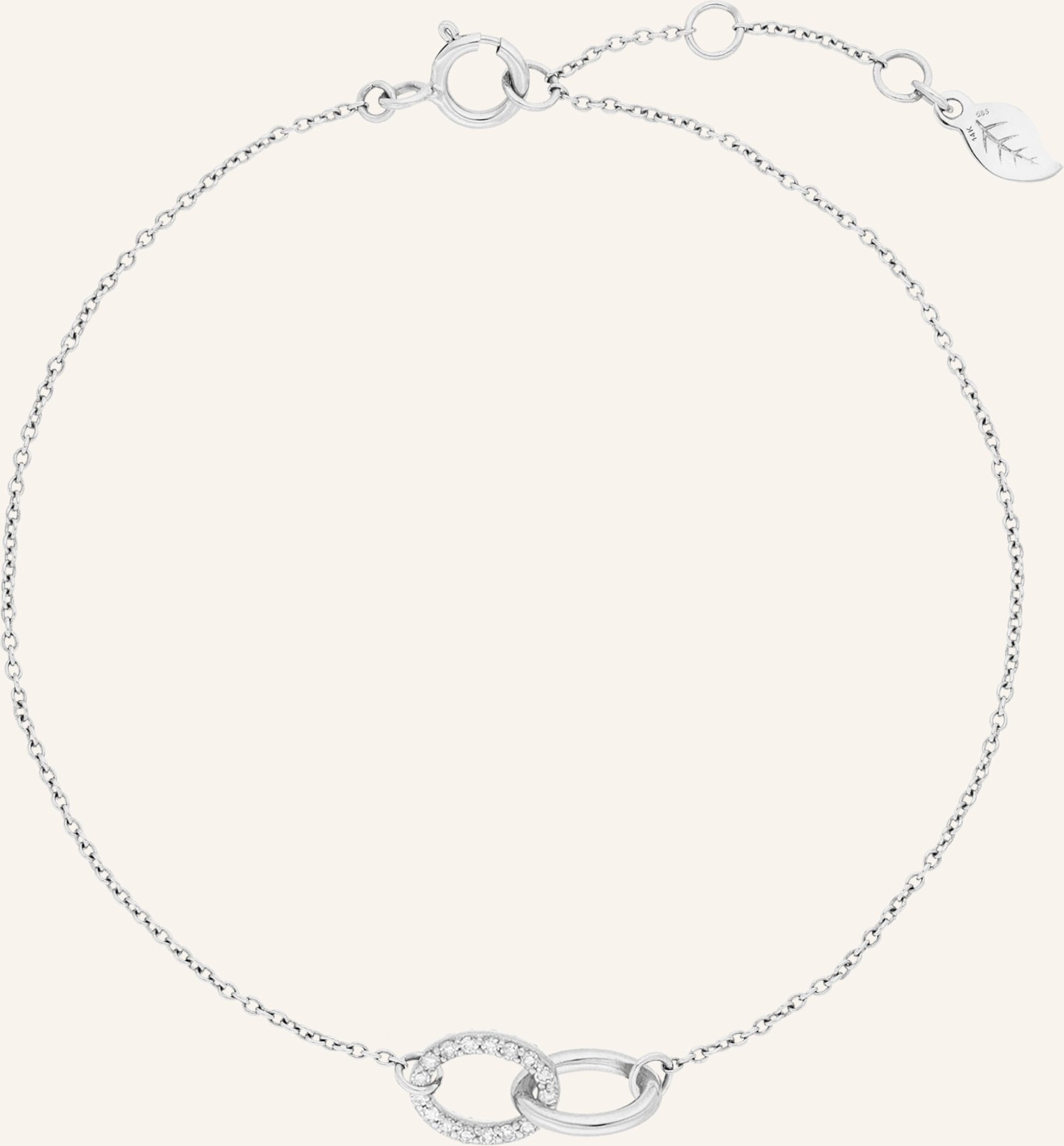 Leaf Armband Eternal Touch Aus 14 Karat Weißgold Mit Diamanten silber