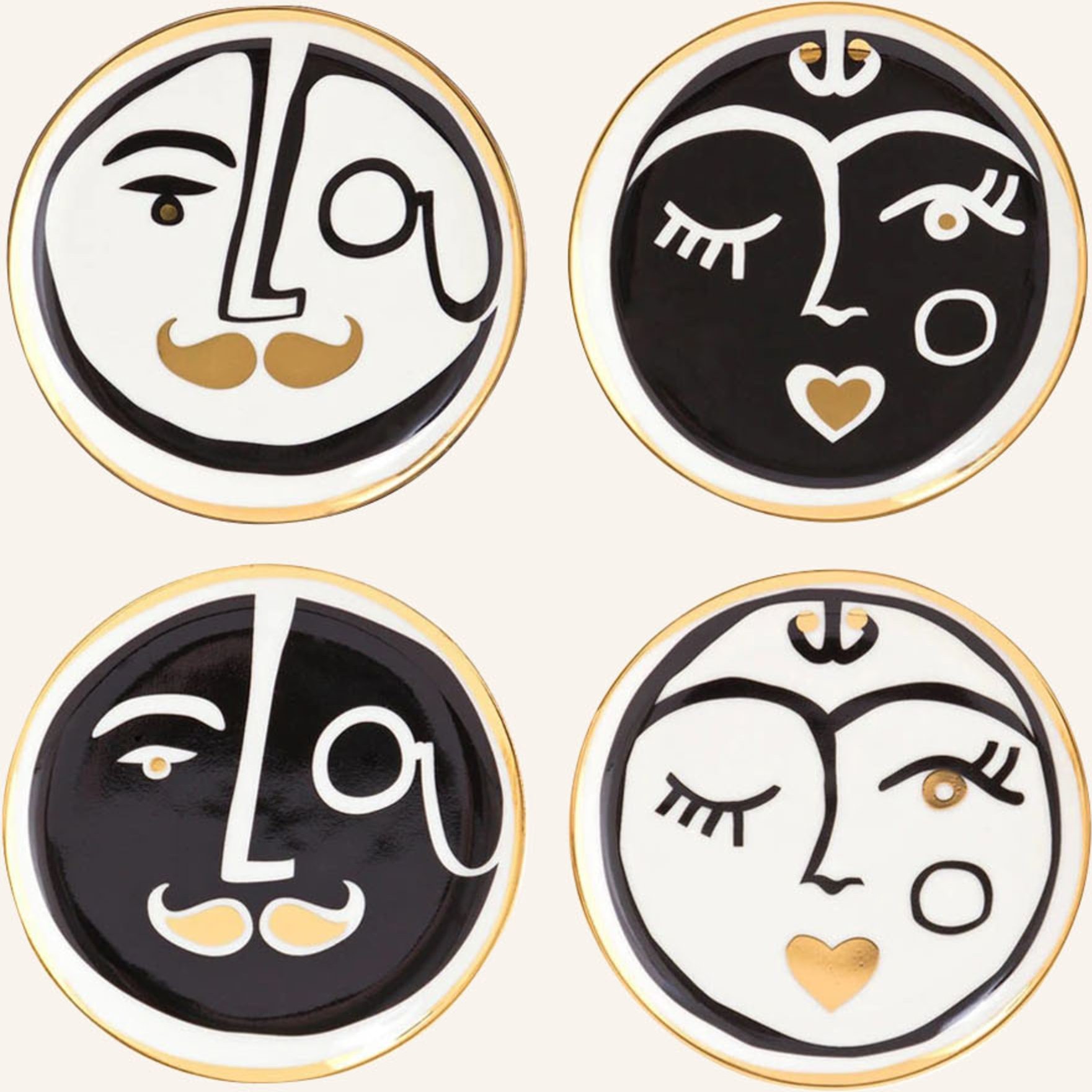 Jonathan Adler 4er-Set Untersetzer Marseilles schwarz