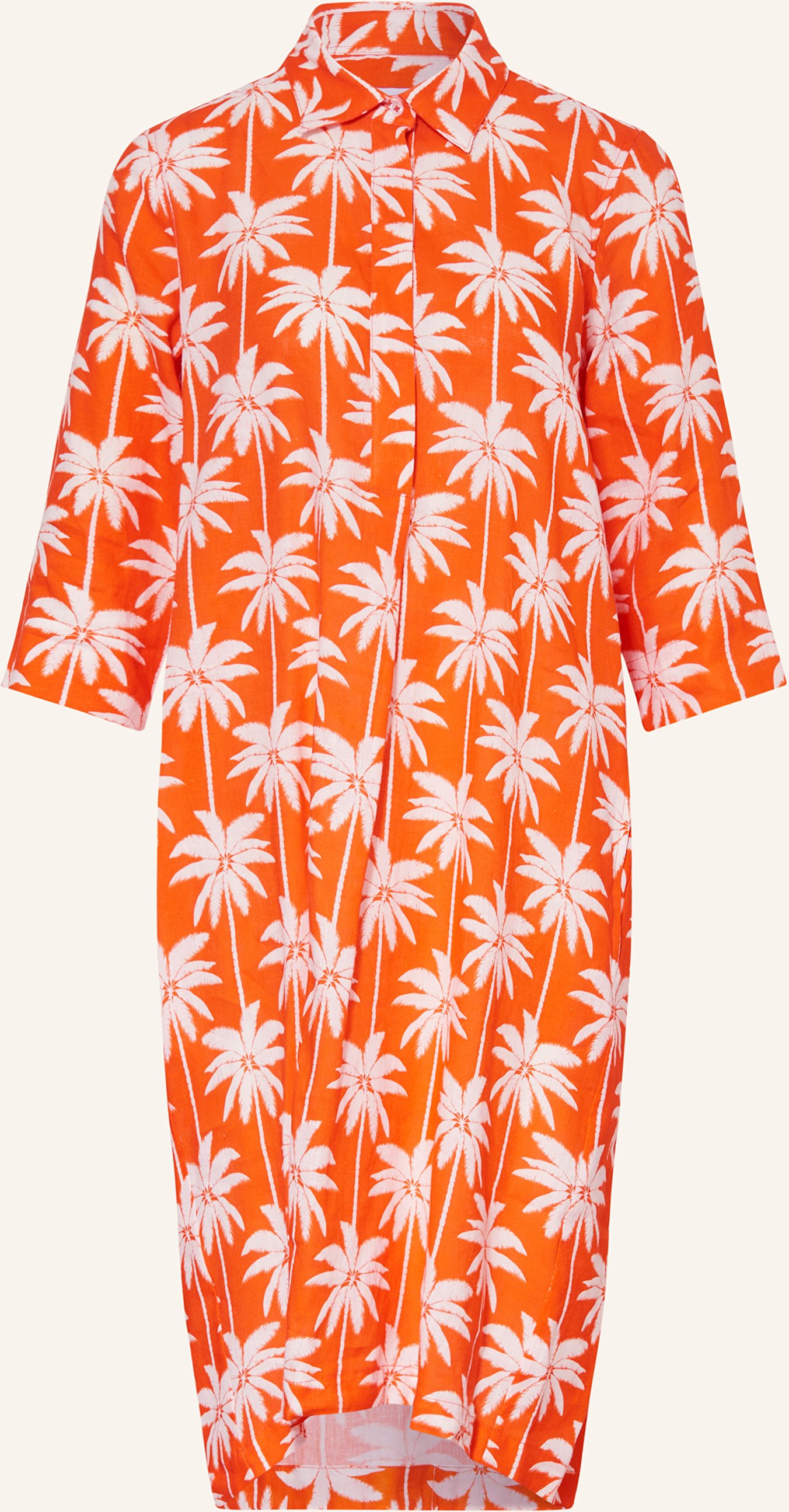 Rossana Diva Leinenkleid Mit 3/4-Arm orange