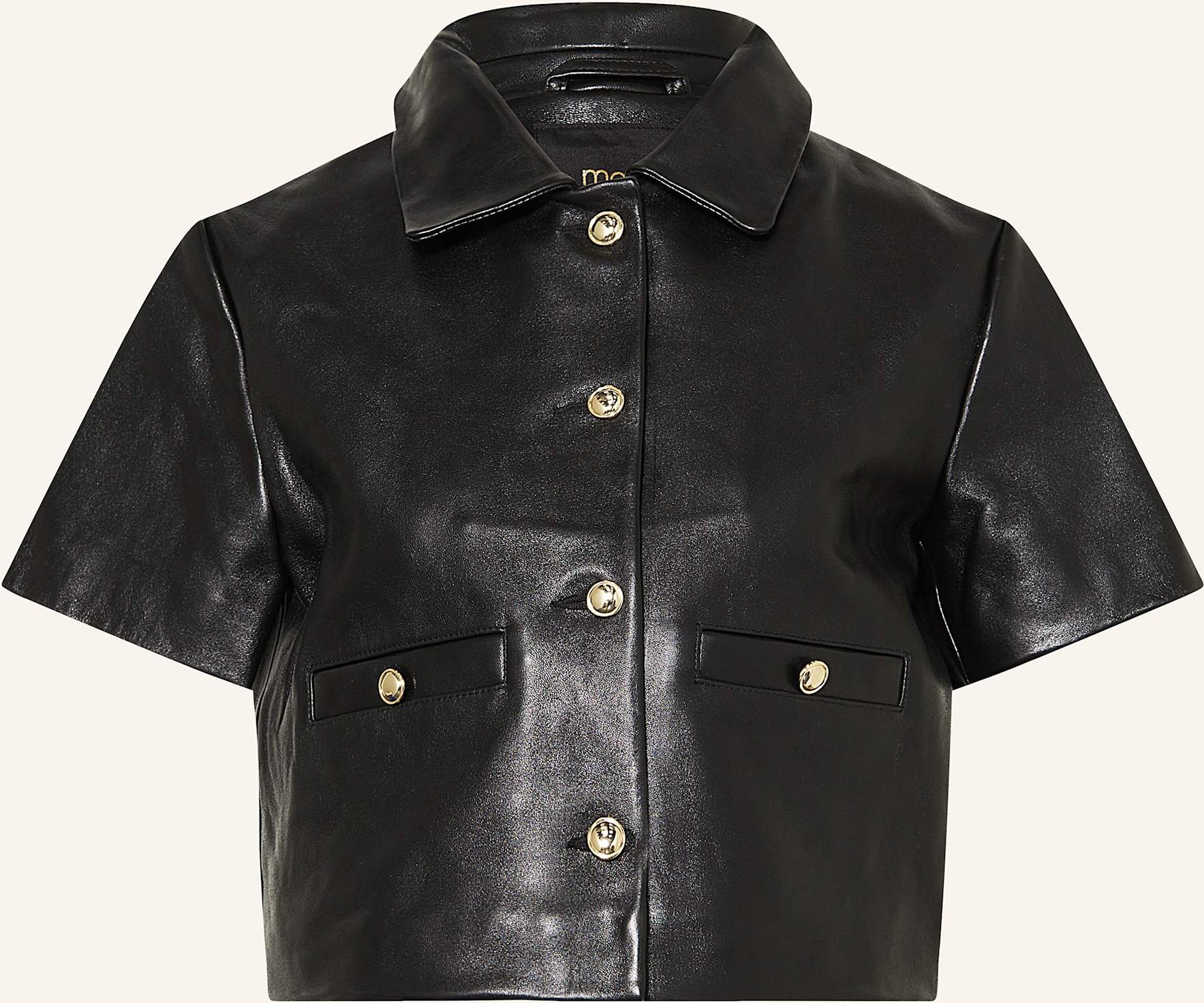 Maje Lederjacke schwarz