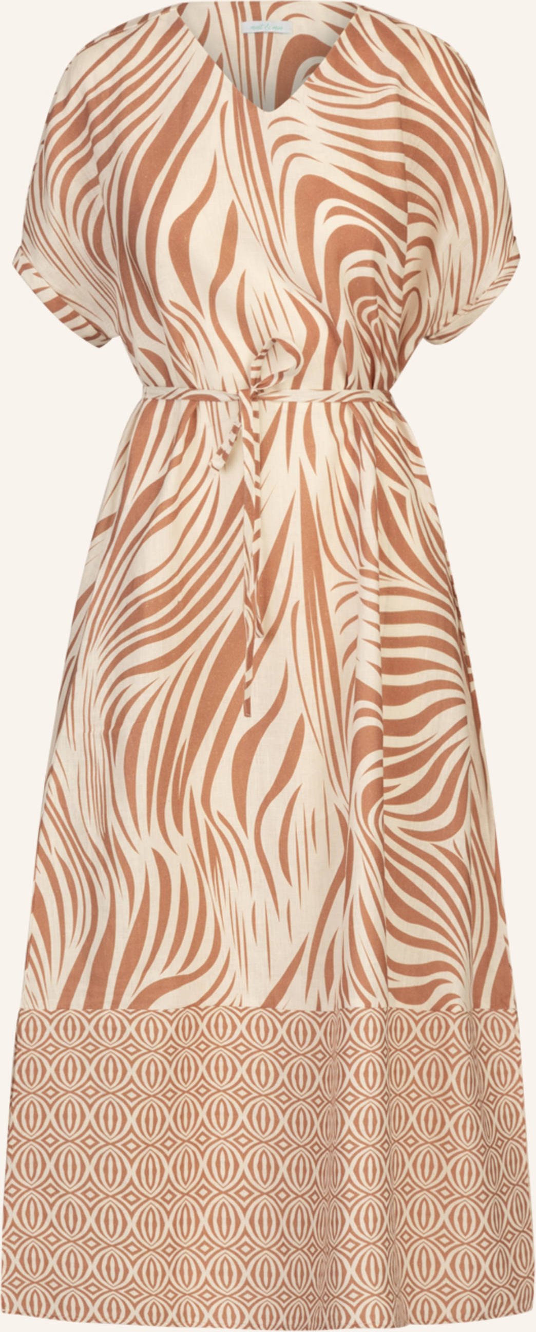 Mint & Mia Langes Leinen Kleid braun