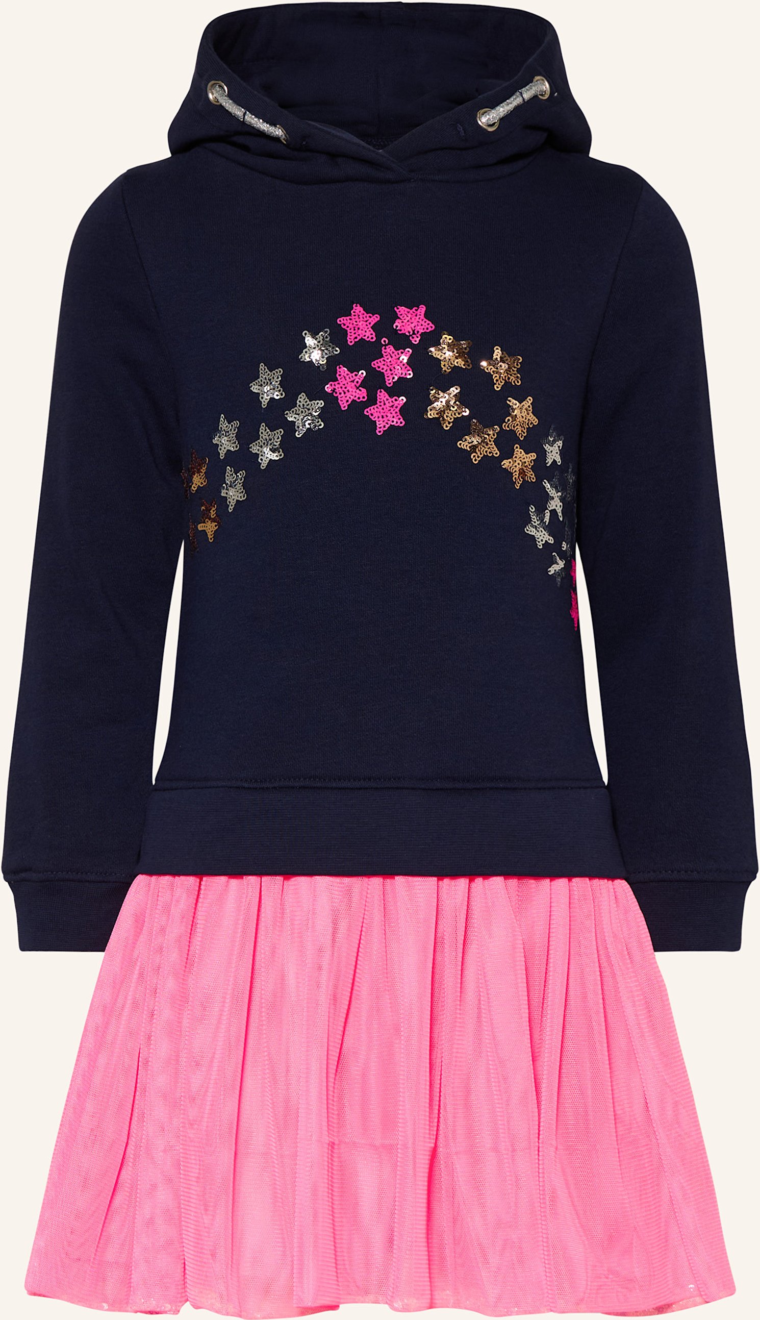 Danamade Kleid Im Materialmix Mit Pailletten blau