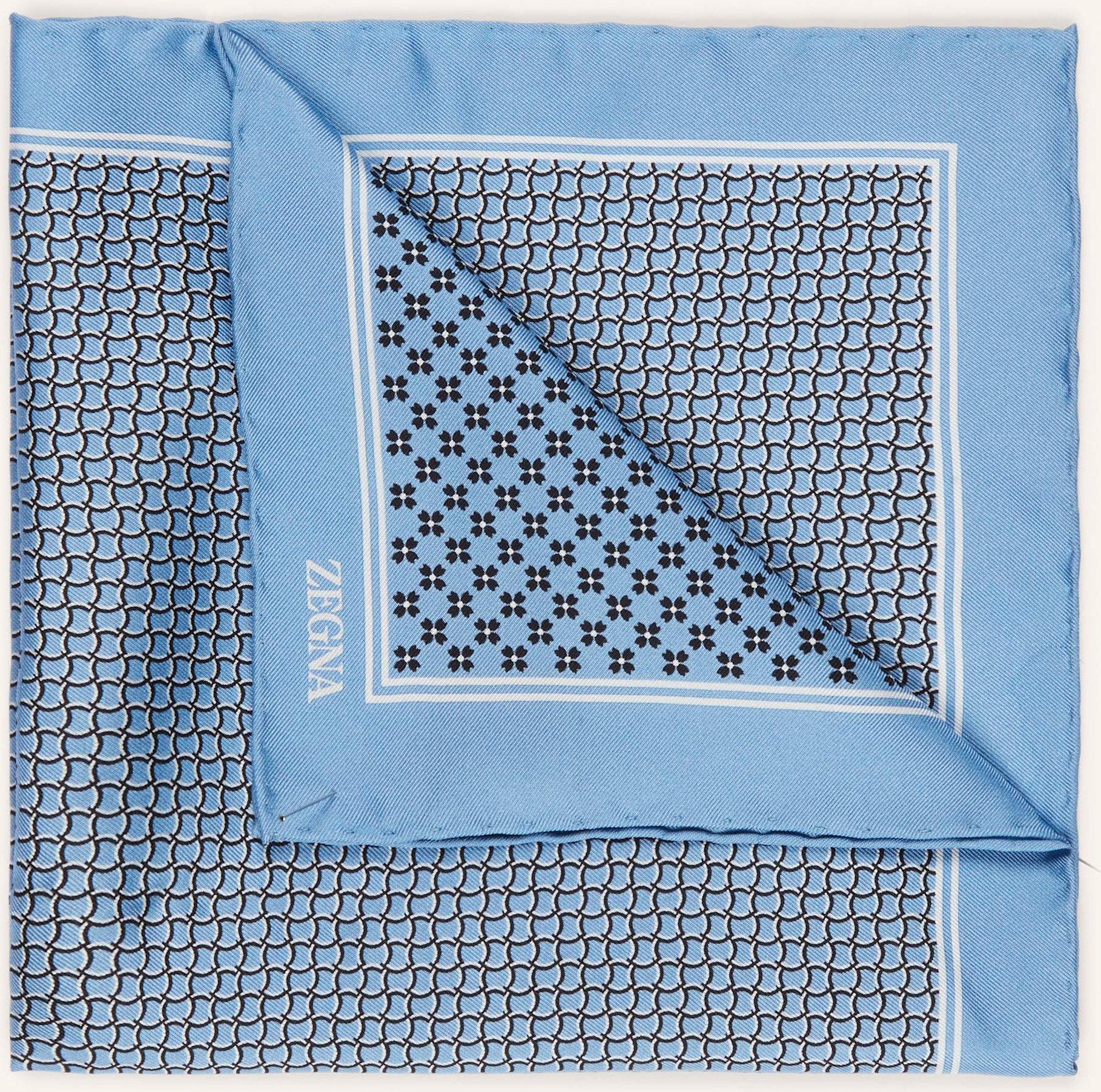 Zegna Einstecktuch Aus Seide blau