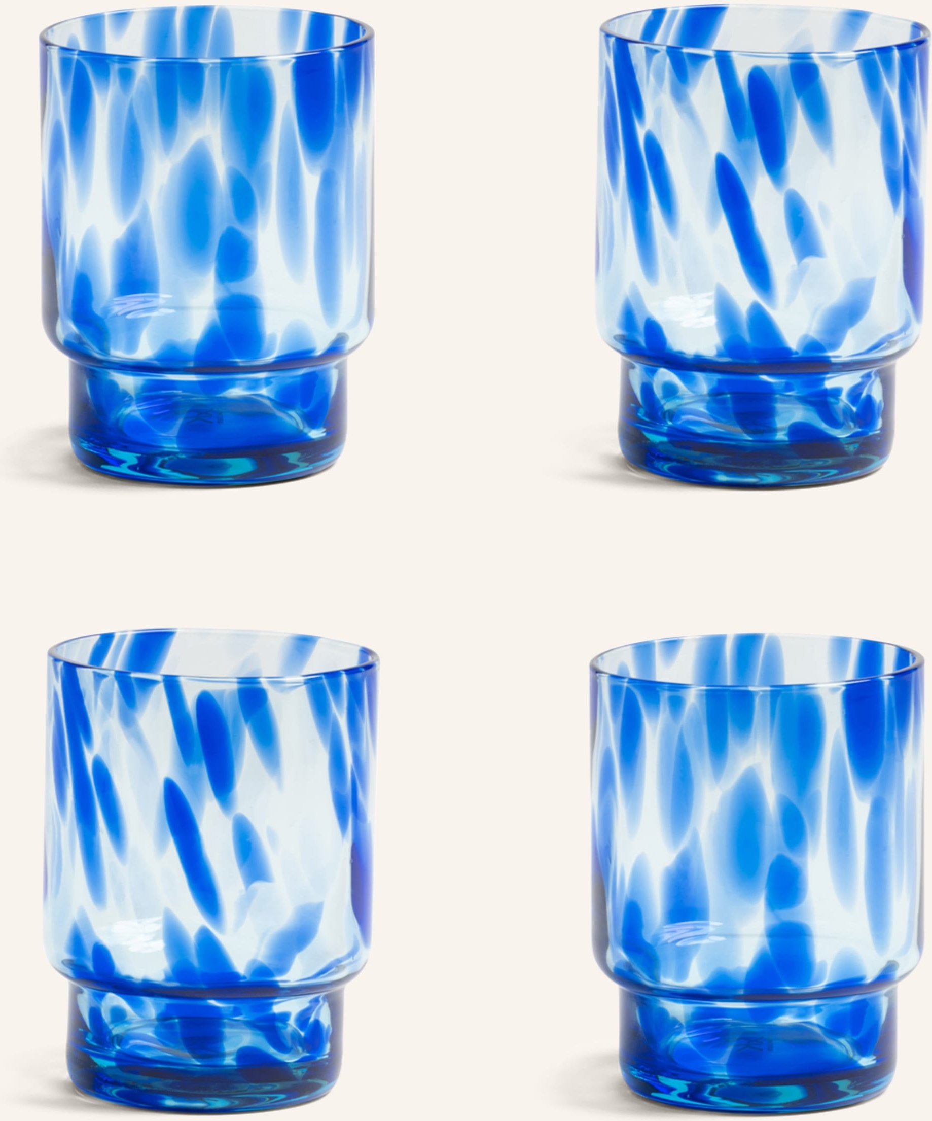 Thumbnail - &K Amsterdam 4er-Set Trinkgläser Tortoise blau
